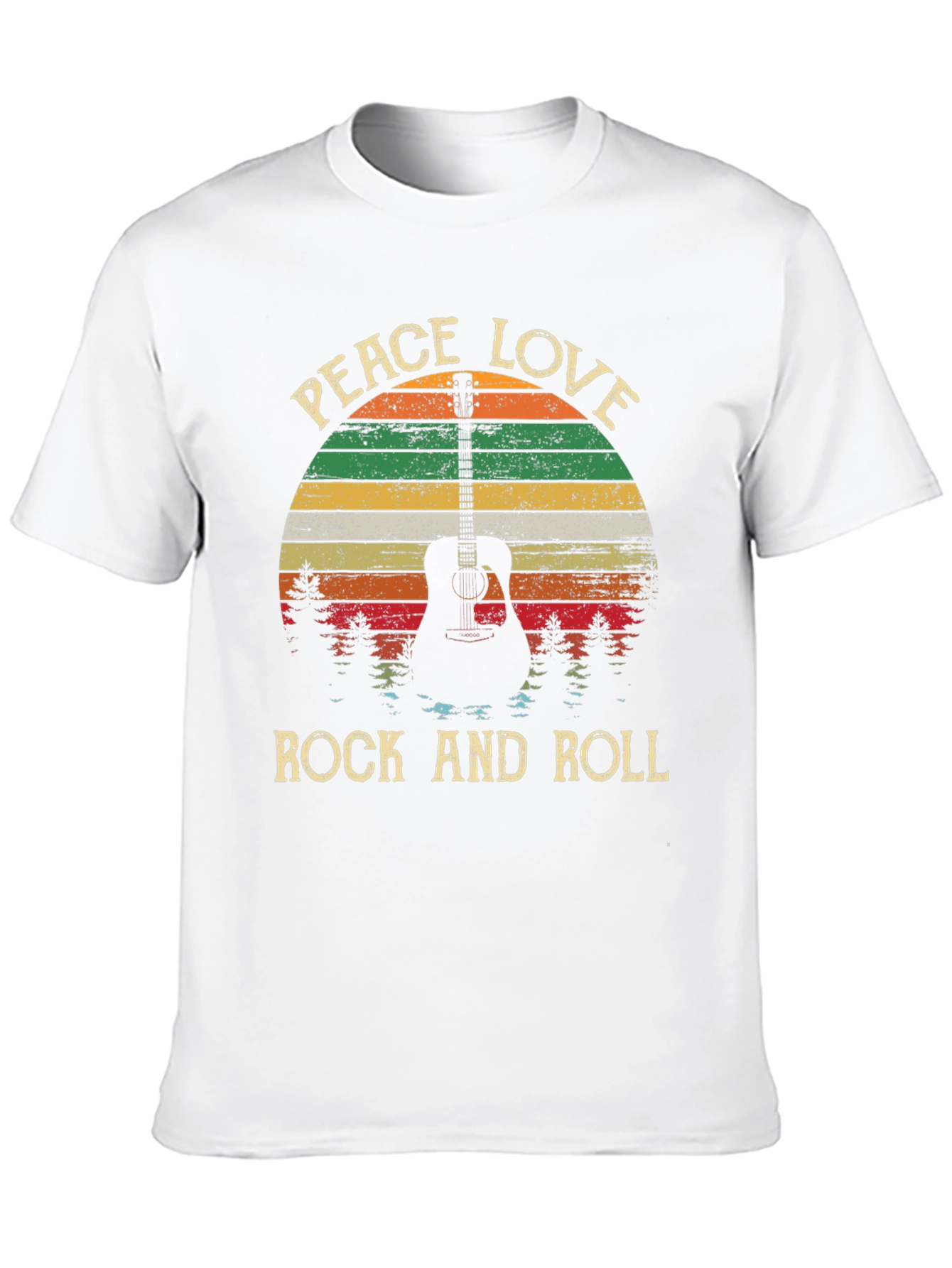 Peace Love Rock and Roll Guitar T-Shirt