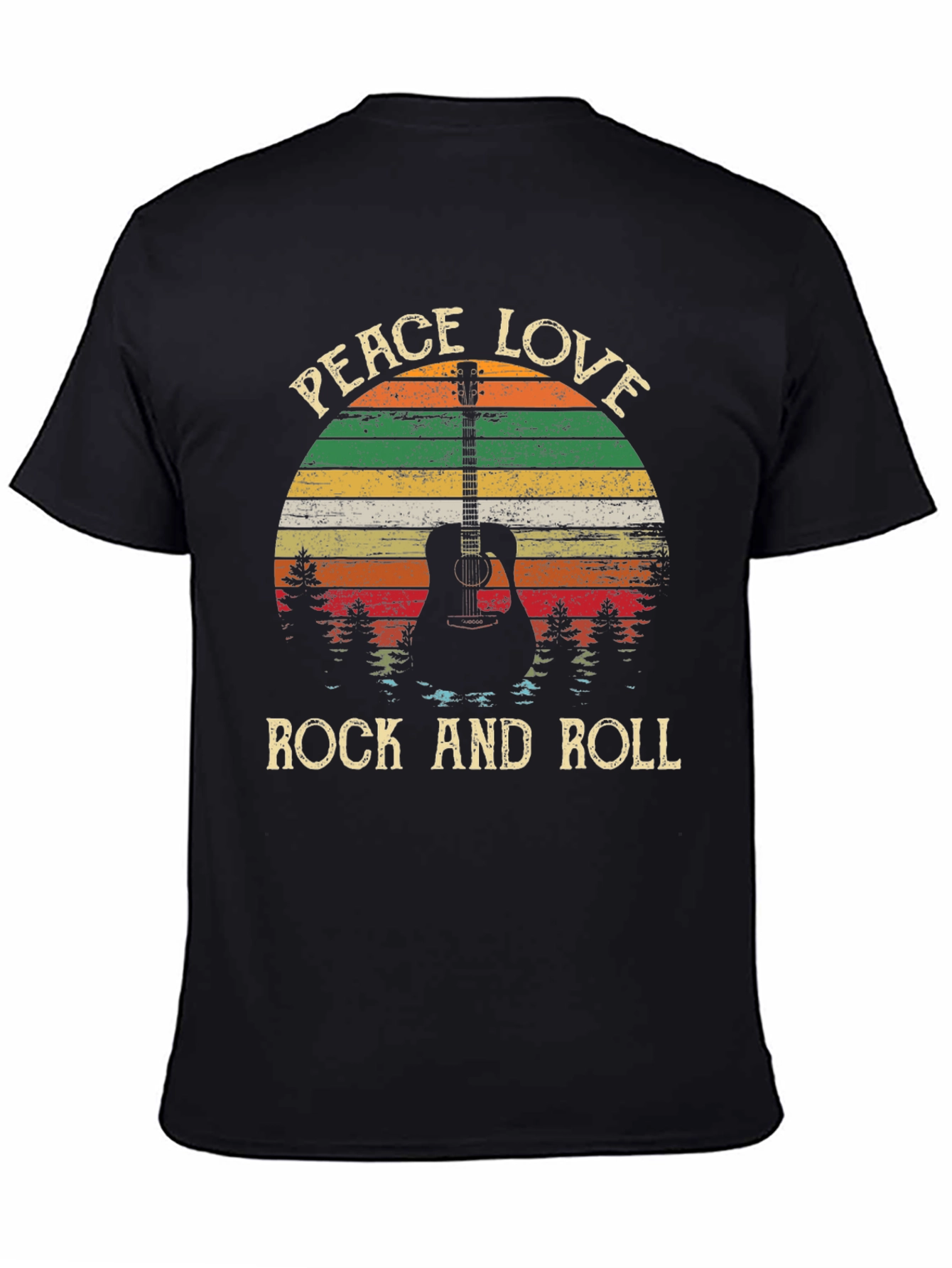 Peace Love Rock and Roll Guitar T-Shirt