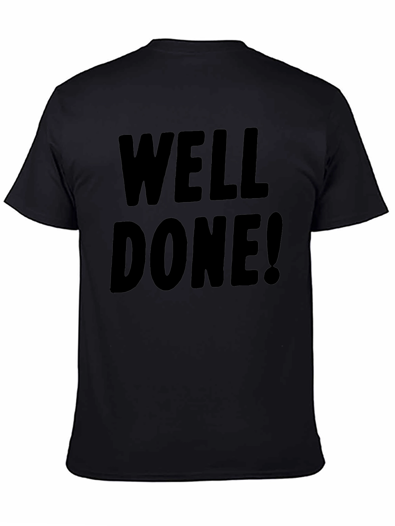 Well Done! Black Graphic Tee - Mens Crew Neck