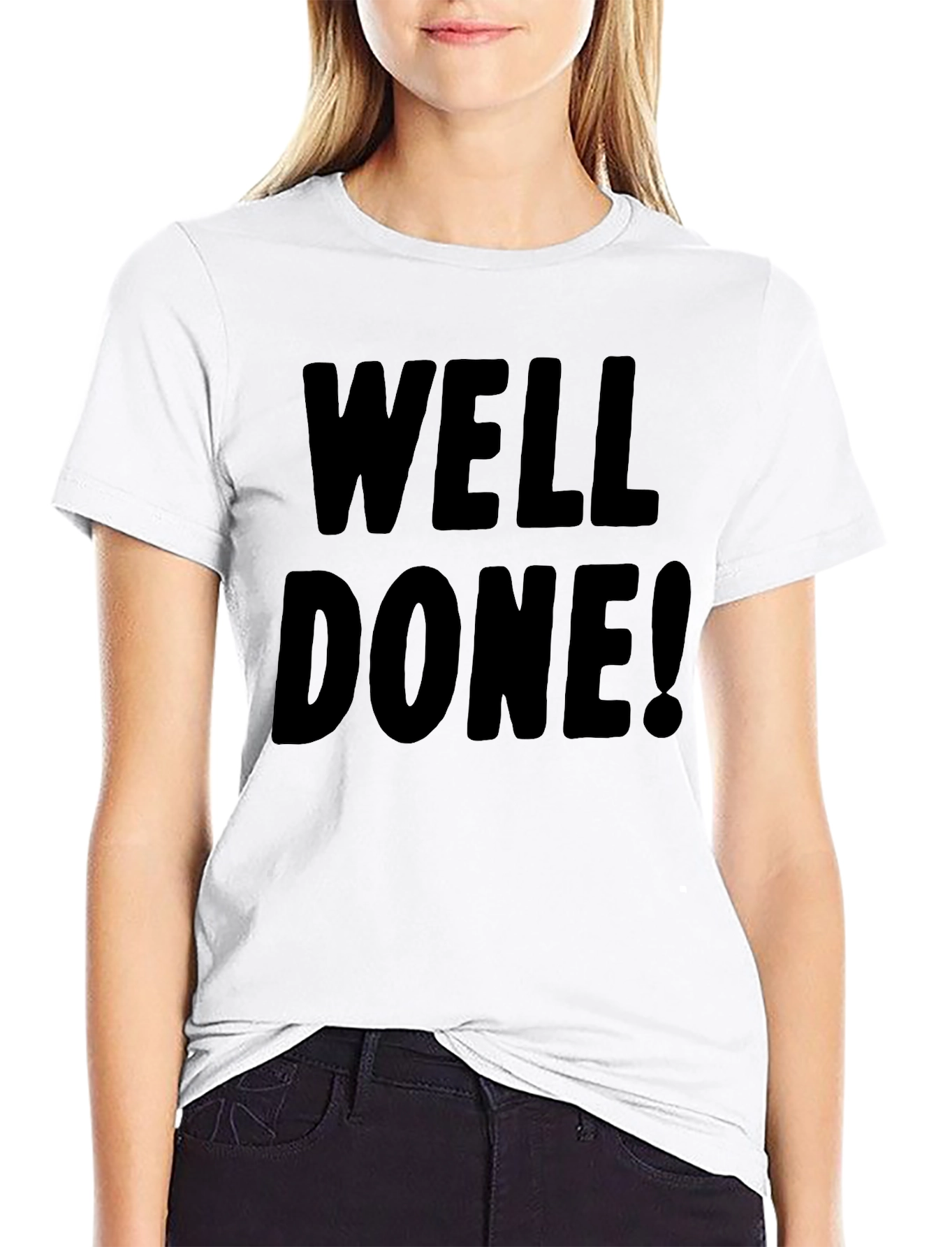 Well Done! Black Graphic Tee - Mens Crew Neck