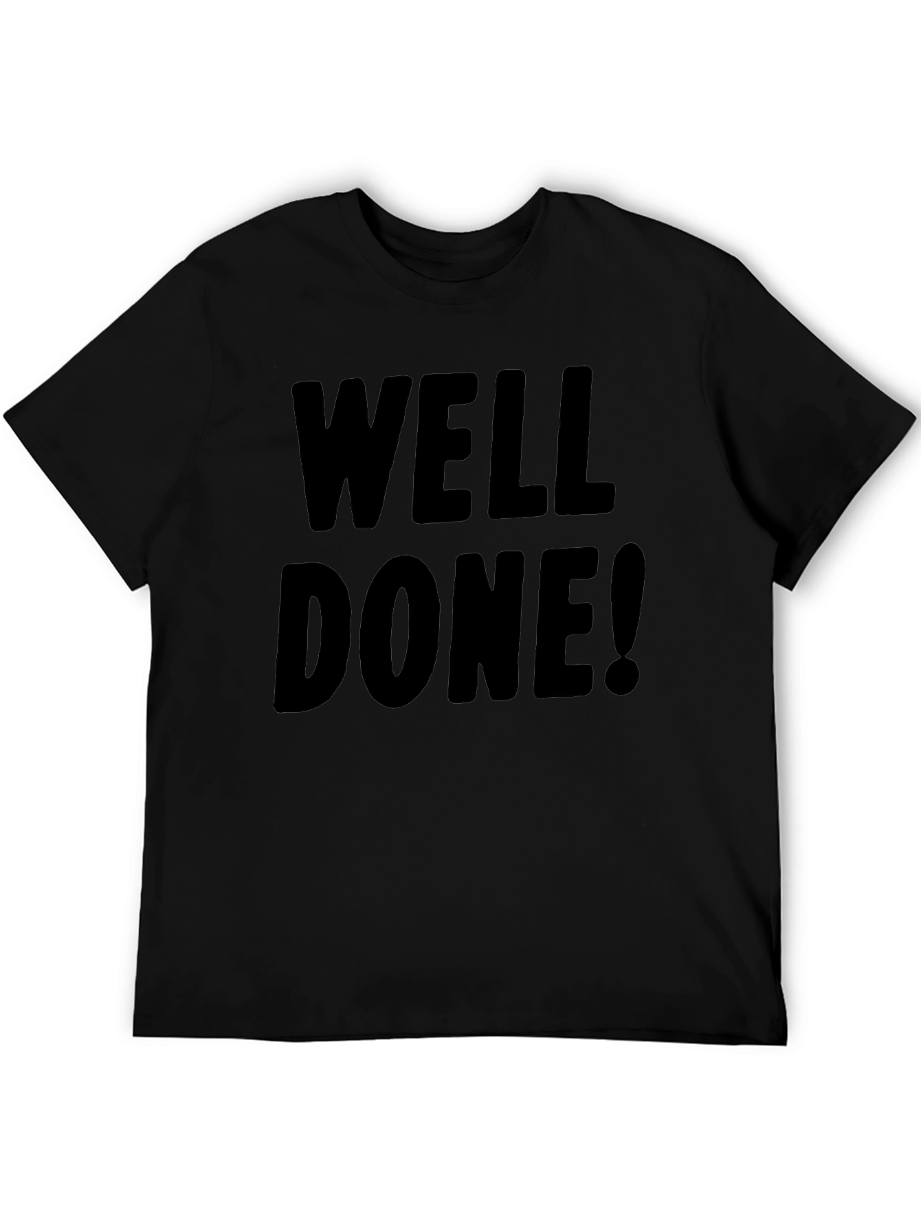 Well Done! Black Graphic Tee - Mens Crew Neck