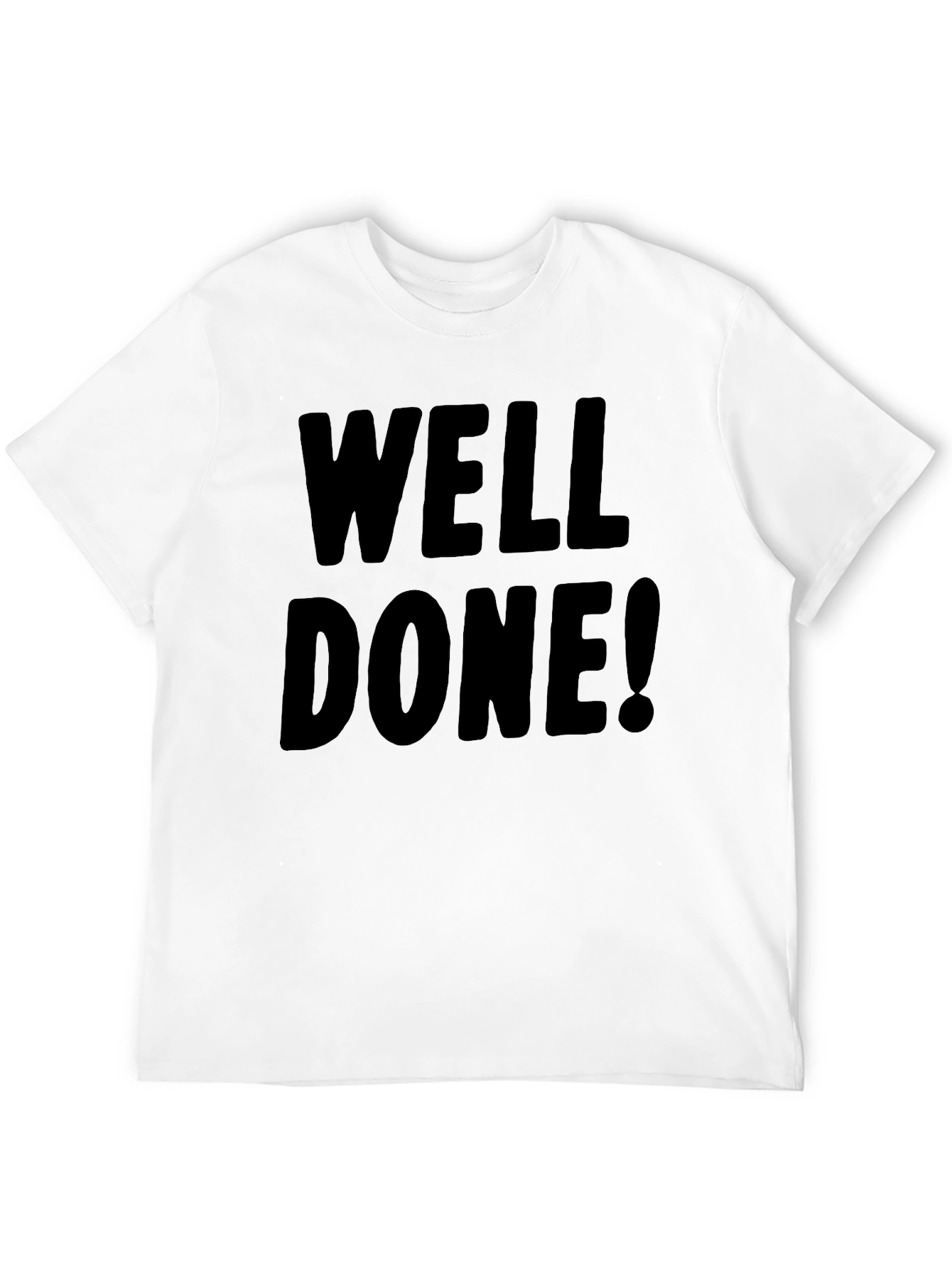 Well Done! Black Graphic Tee - Mens Crew Neck