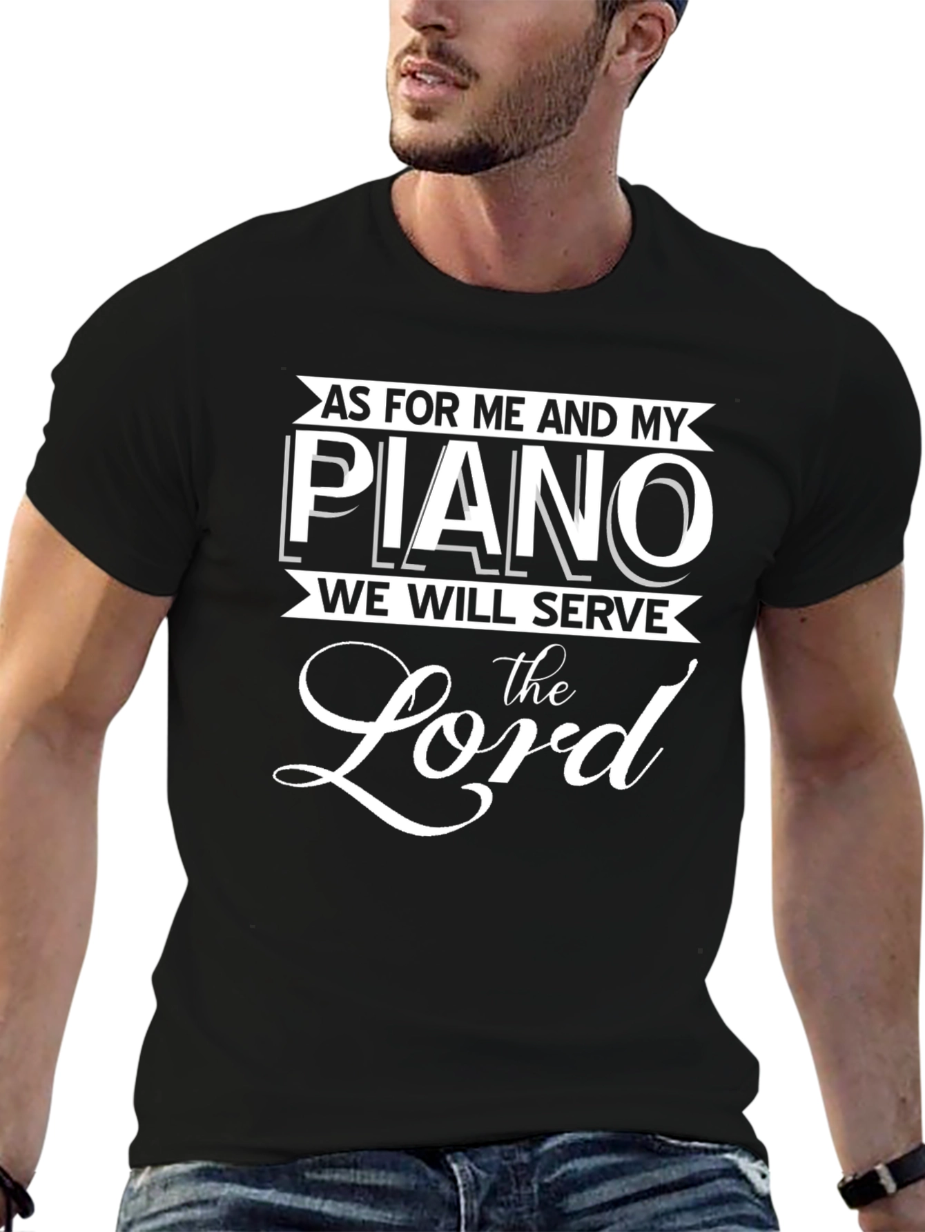 As for Me and My Piano Black T-Shirt