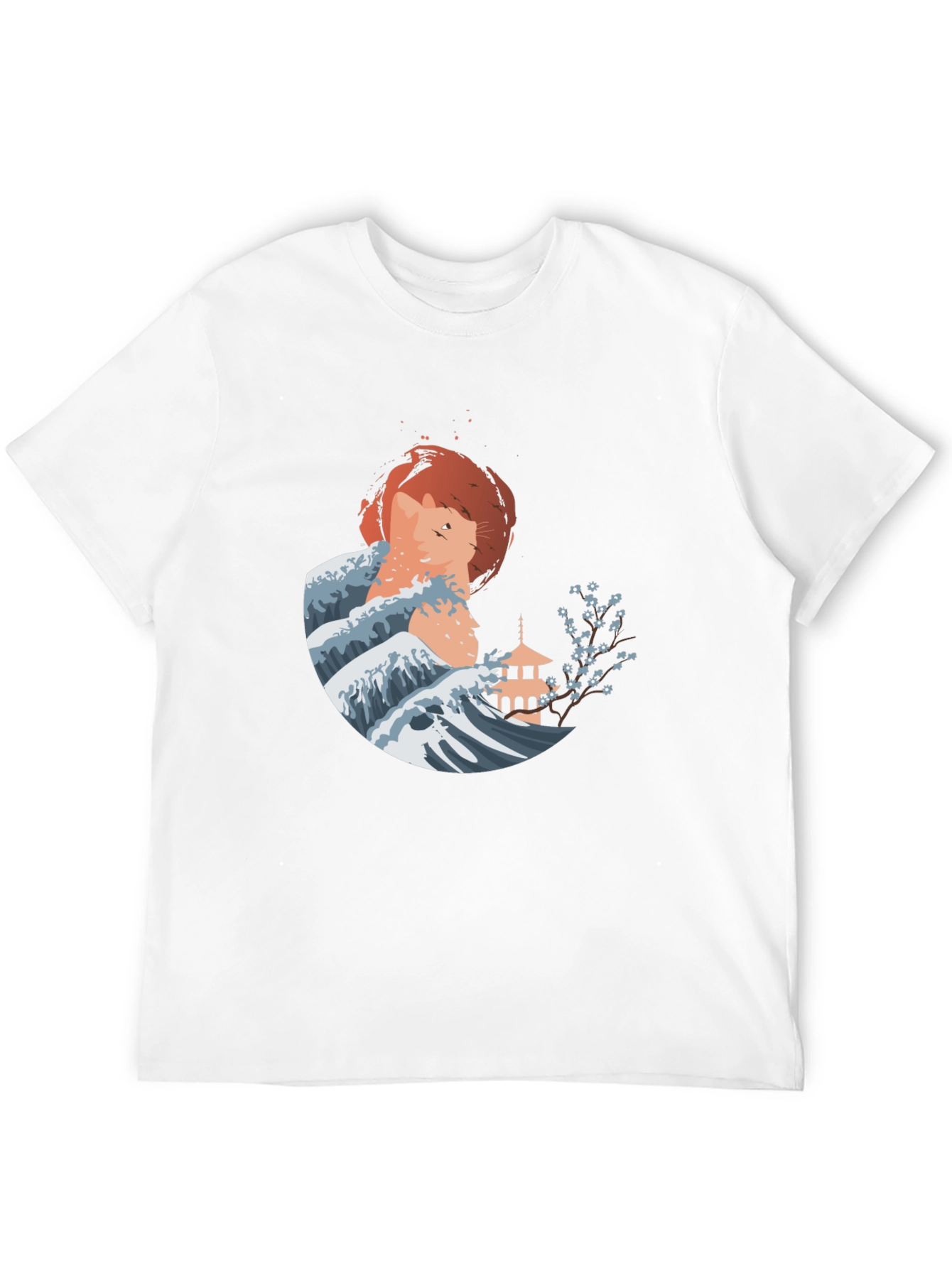 Japanese Wave Cat Graphic Tee