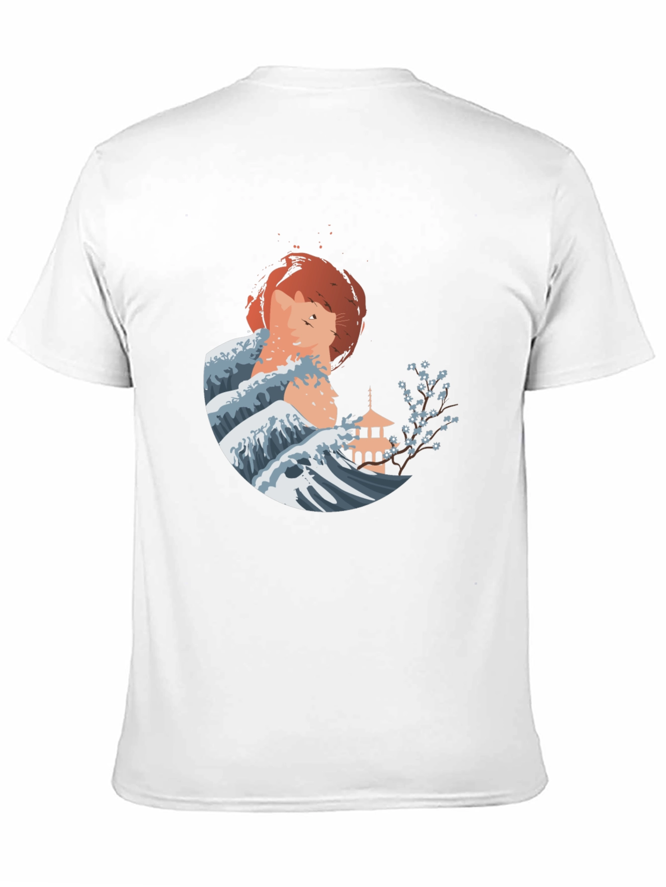 Japanese Wave Cat Graphic Tee