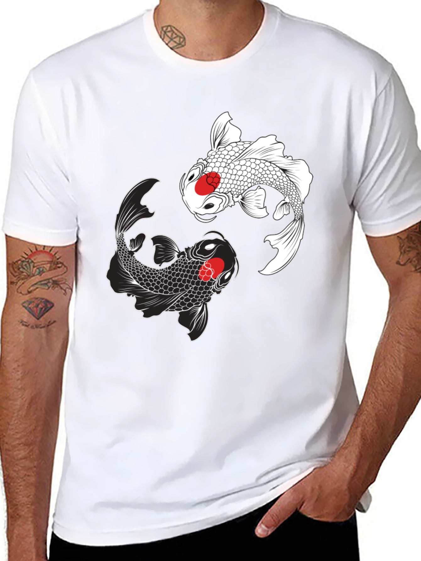 Koi Fish Yin Yang Graphic T-Shirt