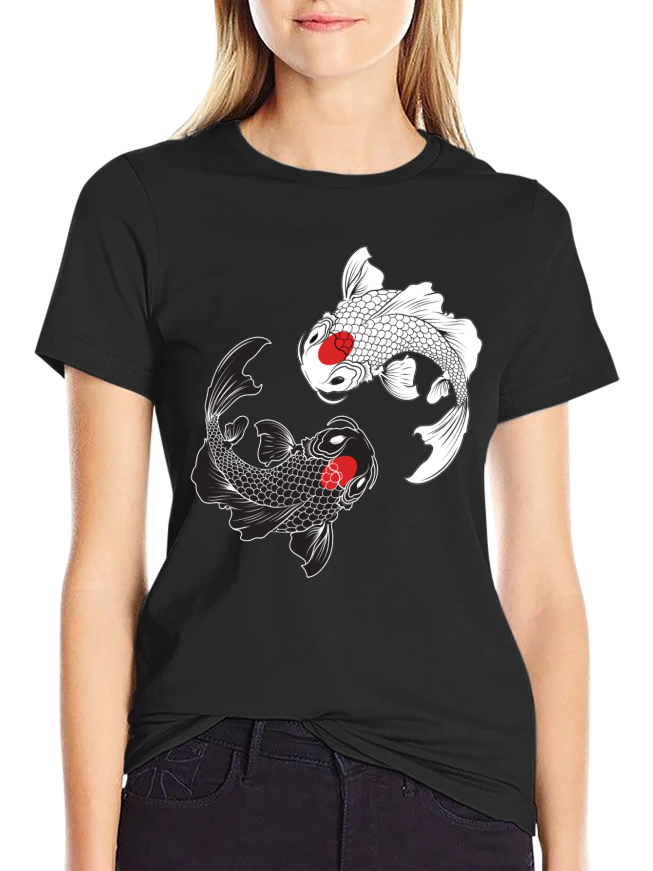 Koi Fish Yin Yang Graphic T-Shirt