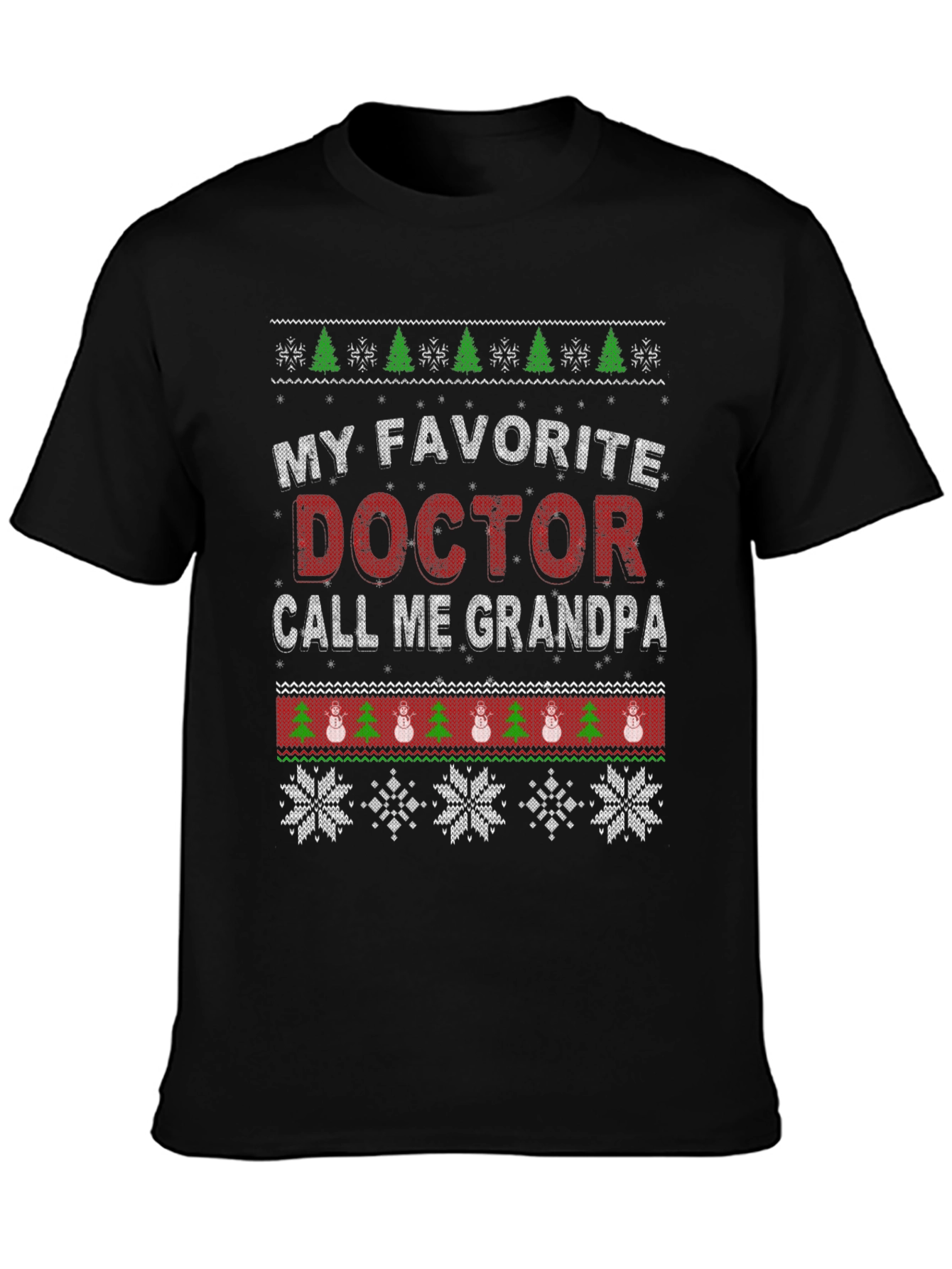Doctor Grandpa Ugly Christmas T-Shirt
