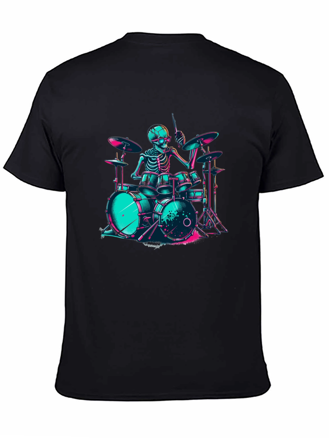 Skeleton Drummer Graphic T-Shirt