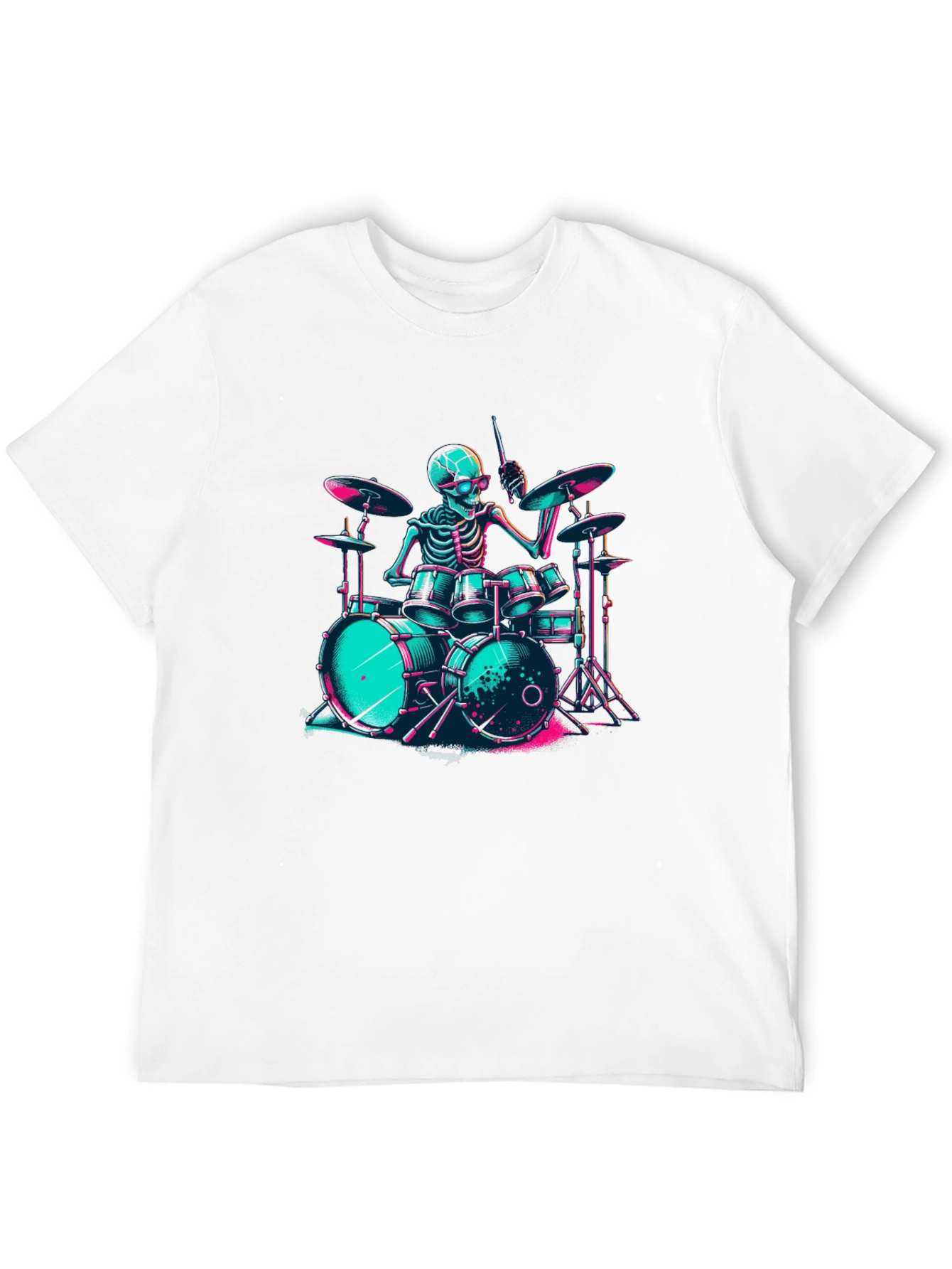 Skeleton Drummer Graphic T-Shirt