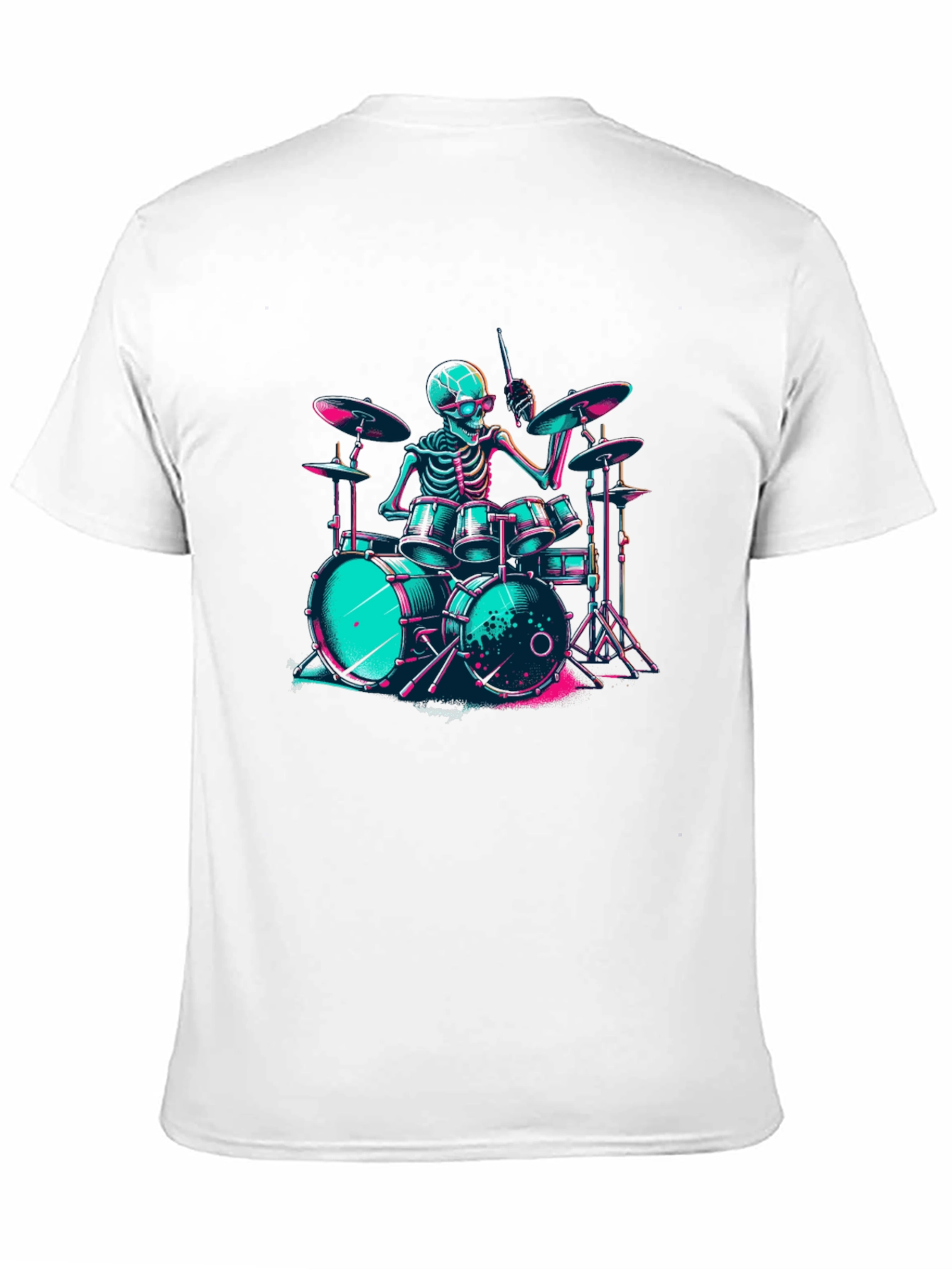 Skeleton Drummer Graphic T-Shirt