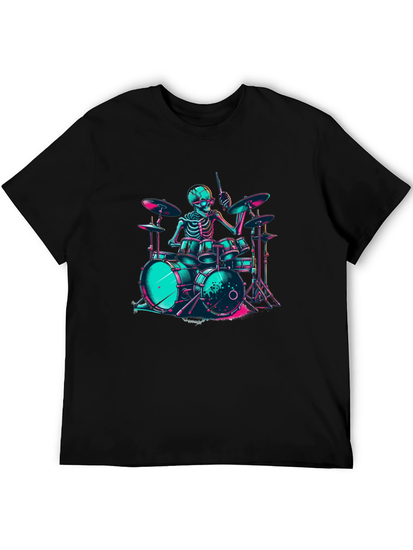 Skeleton Drummer Graphic T-Shirt