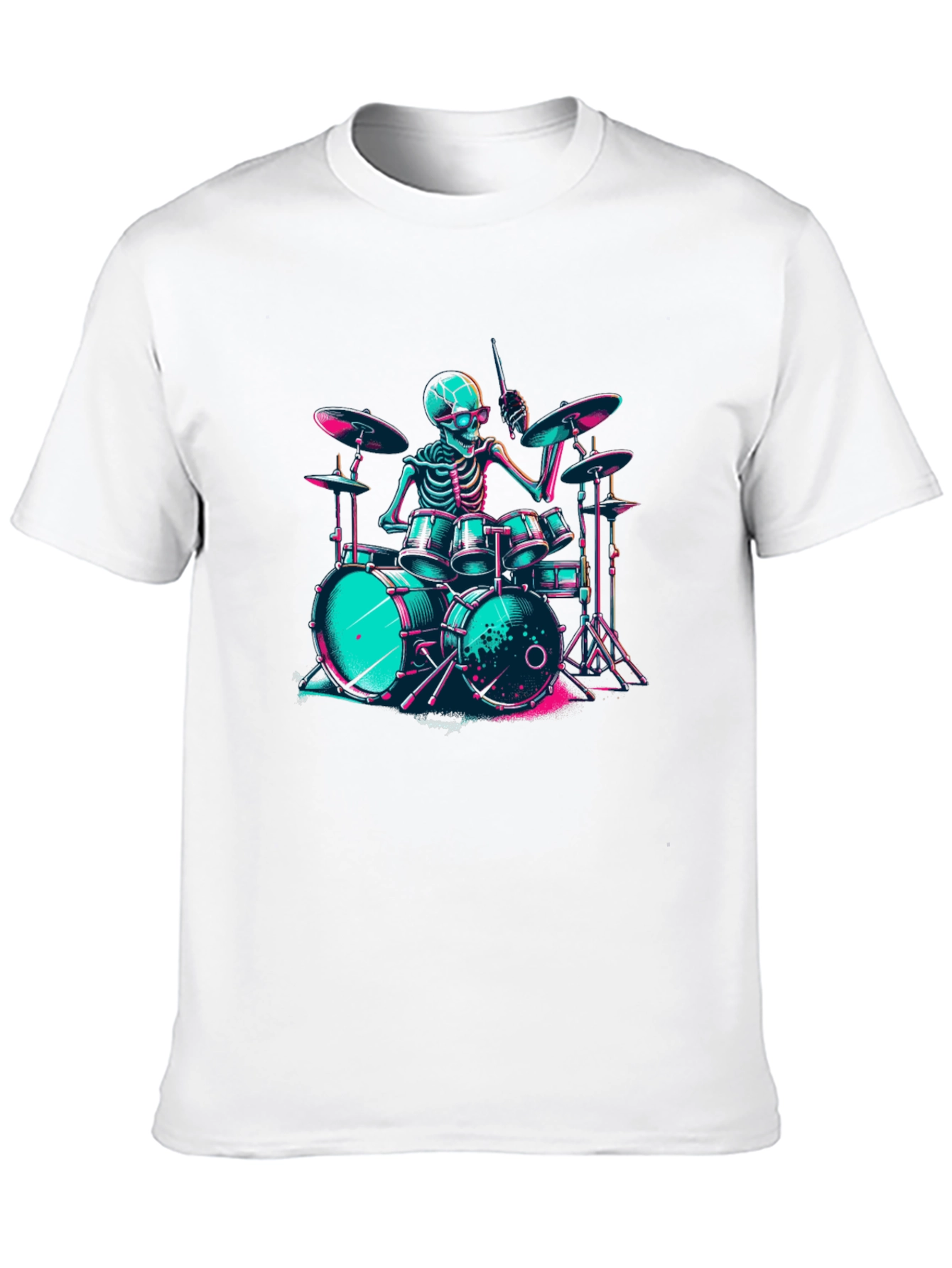 Skeleton Drummer Graphic T-Shirt