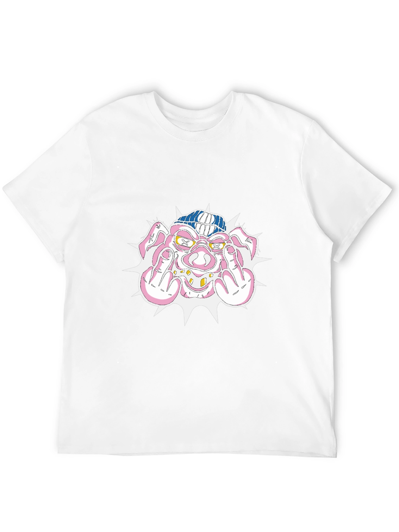 Pig Middle Finger Graphic Black T-Shirt