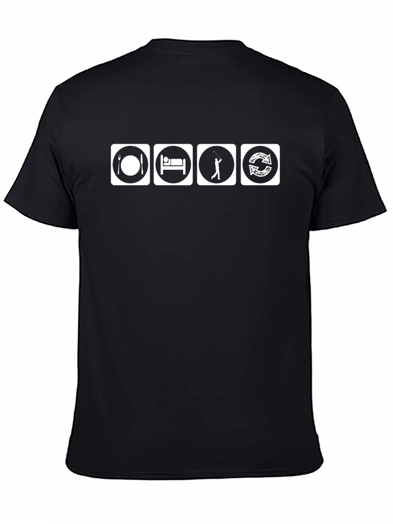 Eat Sleep Golf Repeat Black T-Shirt