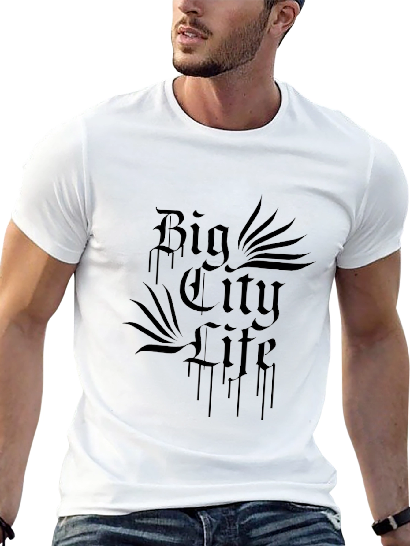 Mens Black Big City Life Graphic Tee
