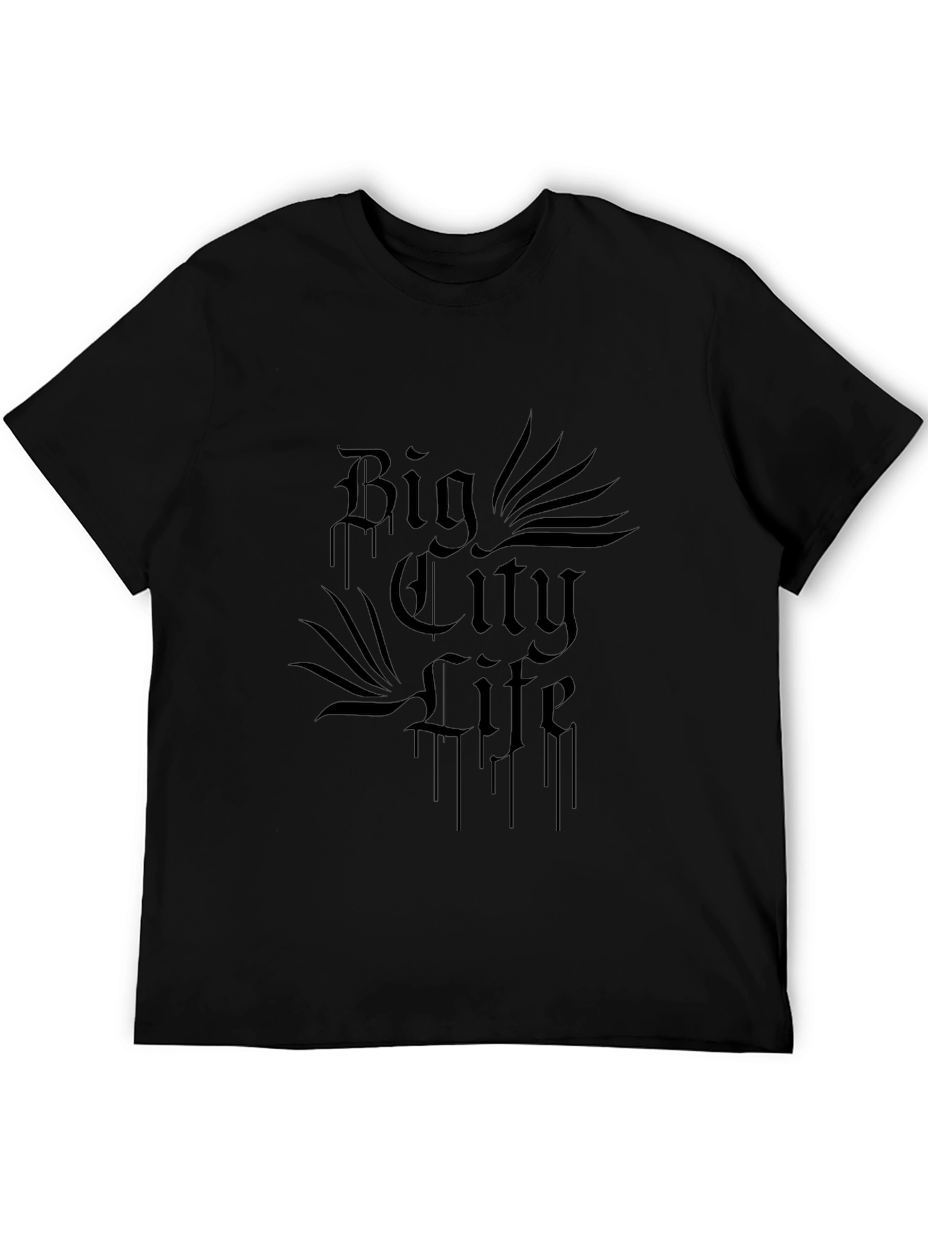 Mens Black Big City Life Graphic Tee