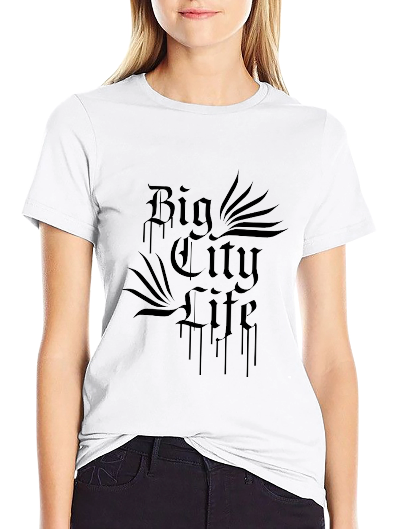 Mens Black Big City Life Graphic Tee