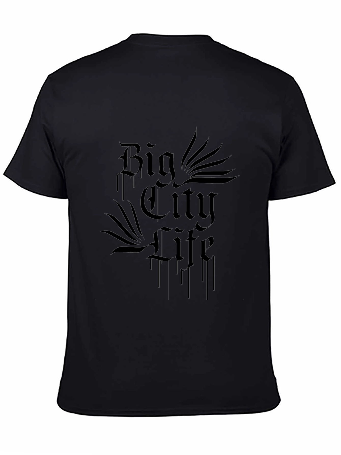 Mens Black Big City Life Graphic Tee