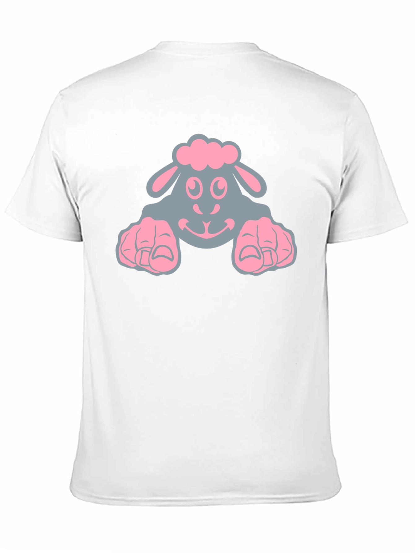 Cute Sheep Graphic Tee - Black Cotton T-Shirt