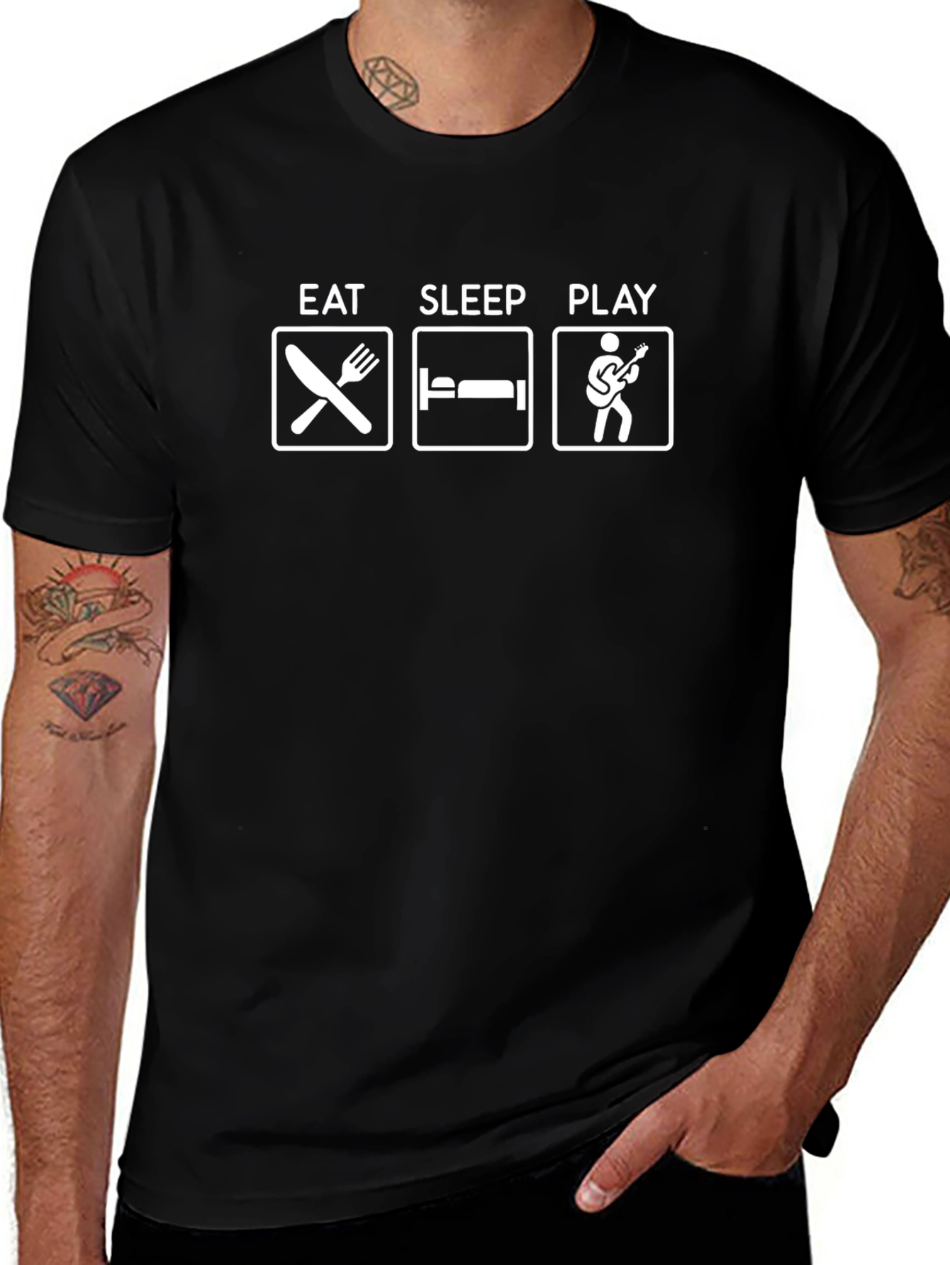 Eat Sleep Play Guitar Graphic T-Shirt
