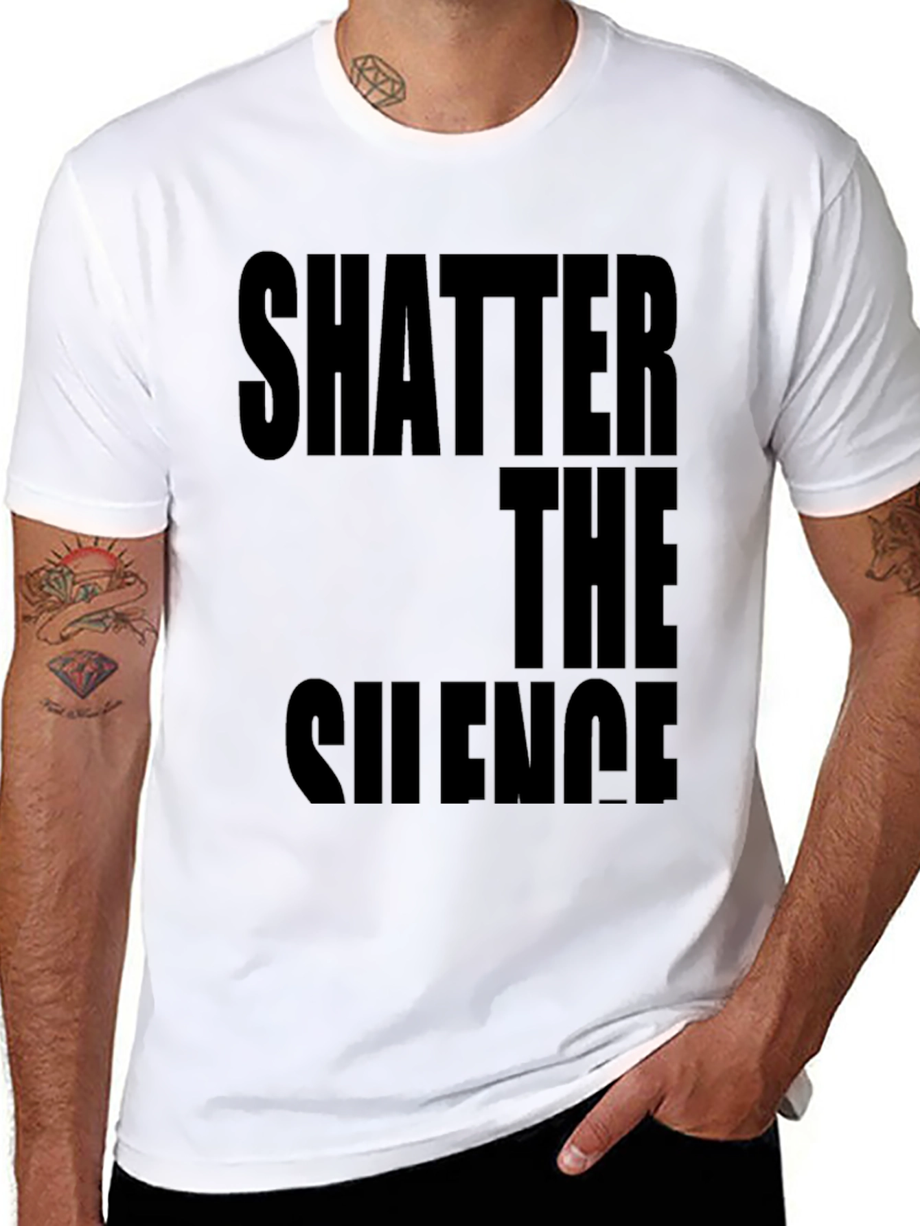Shatter The Silence Graphic Black T-Shirt