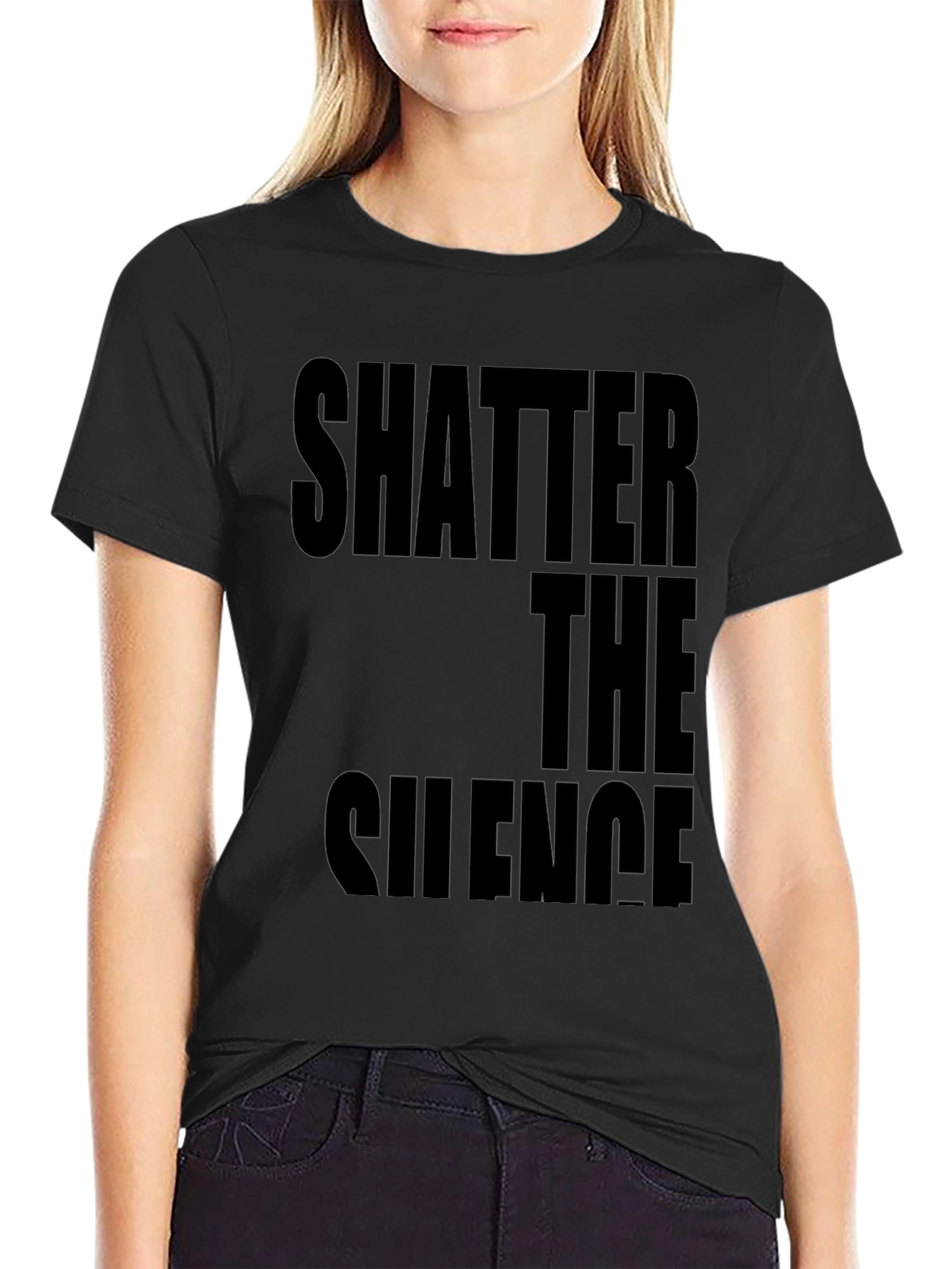 Shatter The Silence Graphic Black T-Shirt