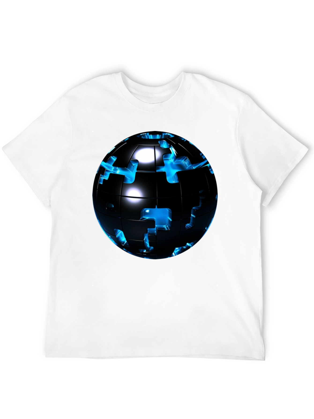 Puzzle Globe Mens Graphic Tee - Black
