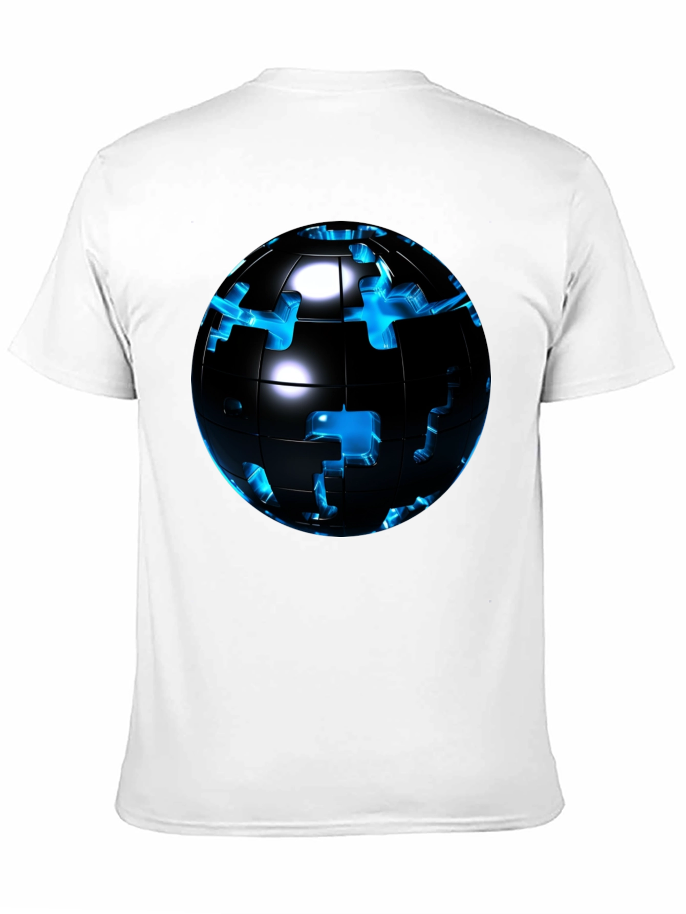 Puzzle Globe Mens Graphic Tee - Black