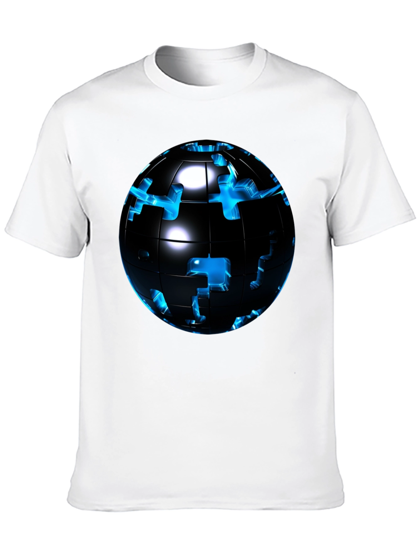 Puzzle Globe Mens Graphic Tee - Black