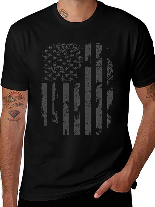 Distressed American Flag Graphic T-Shirt