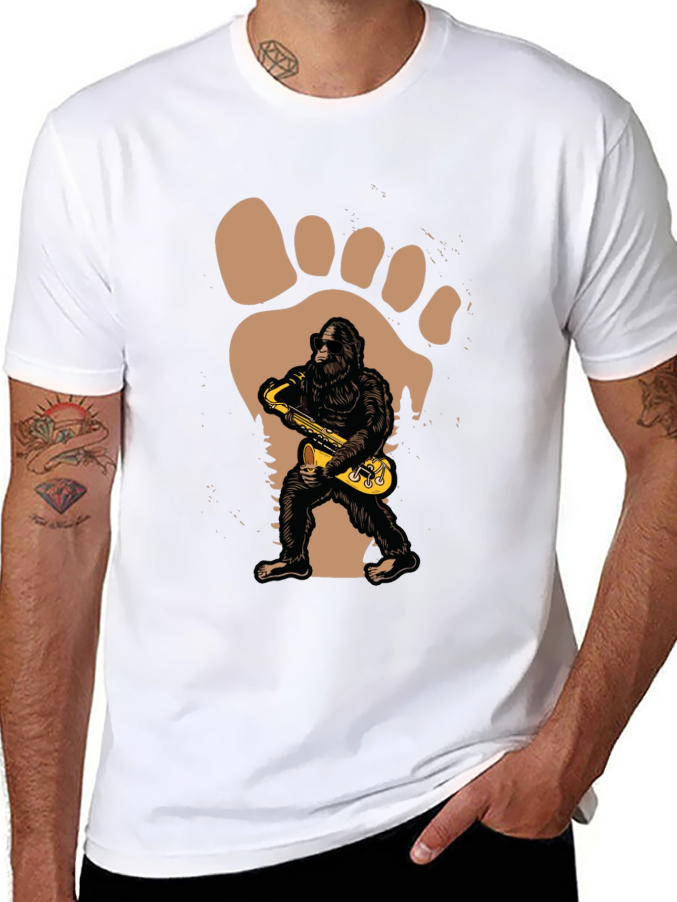 Sasquatch Sax T-Shirt - Bigfoot Musical Tee