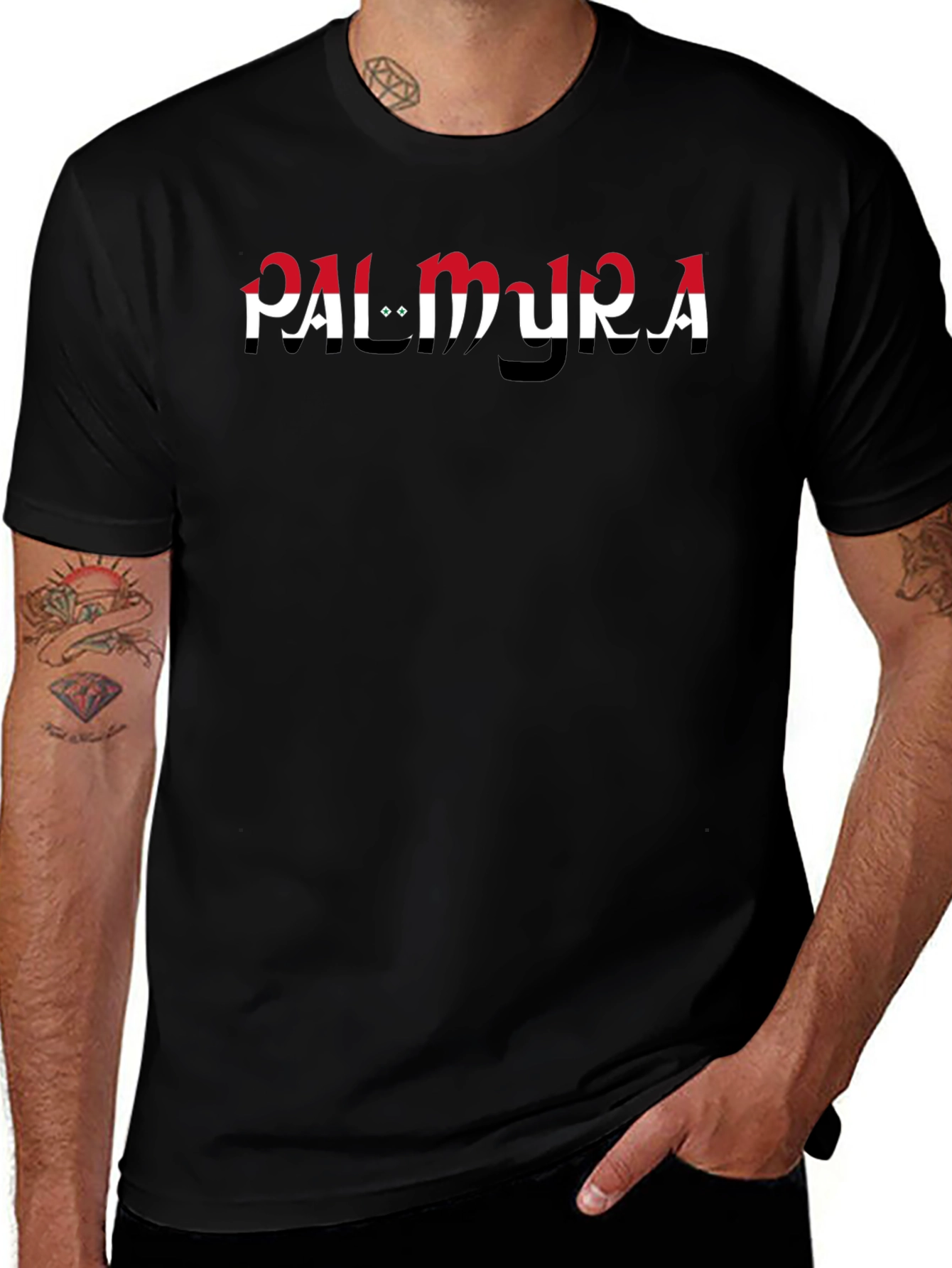 Palmyra Graphic Tee - Stylish Black T-Shirt