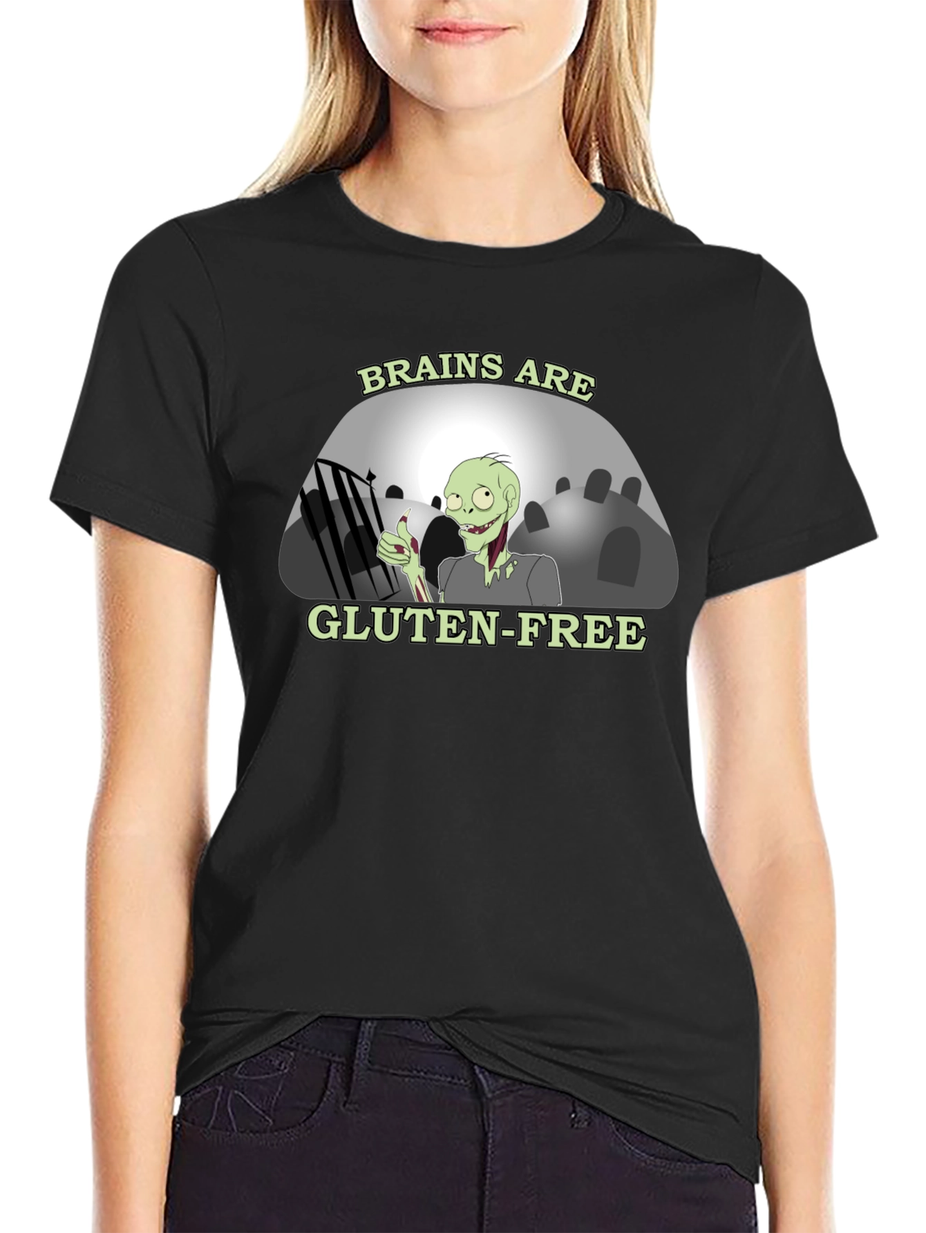 Brains Are Gluten-Free Zombie Humor T-Shirt