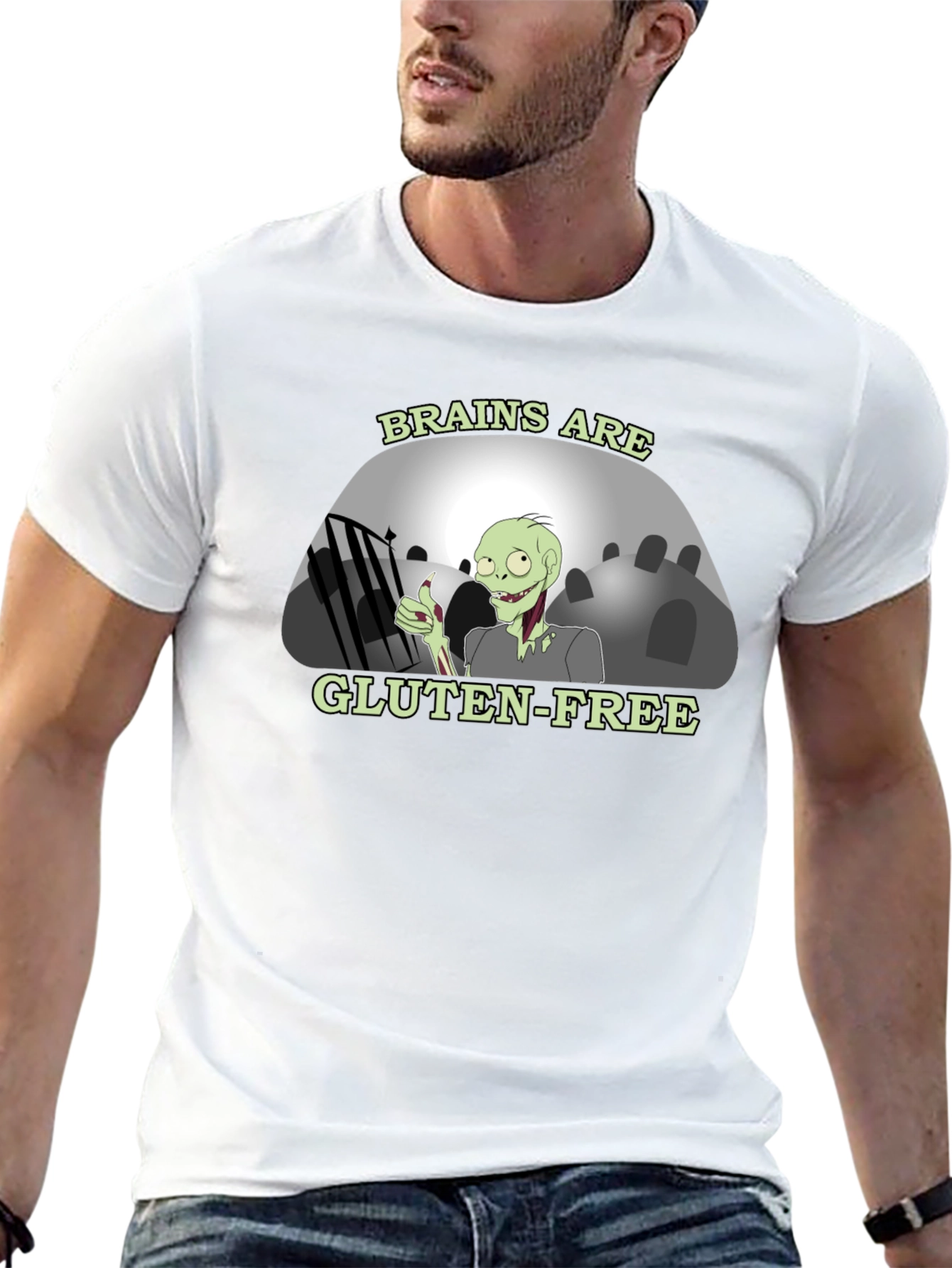 Brains Are Gluten-Free Zombie Humor T-Shirt