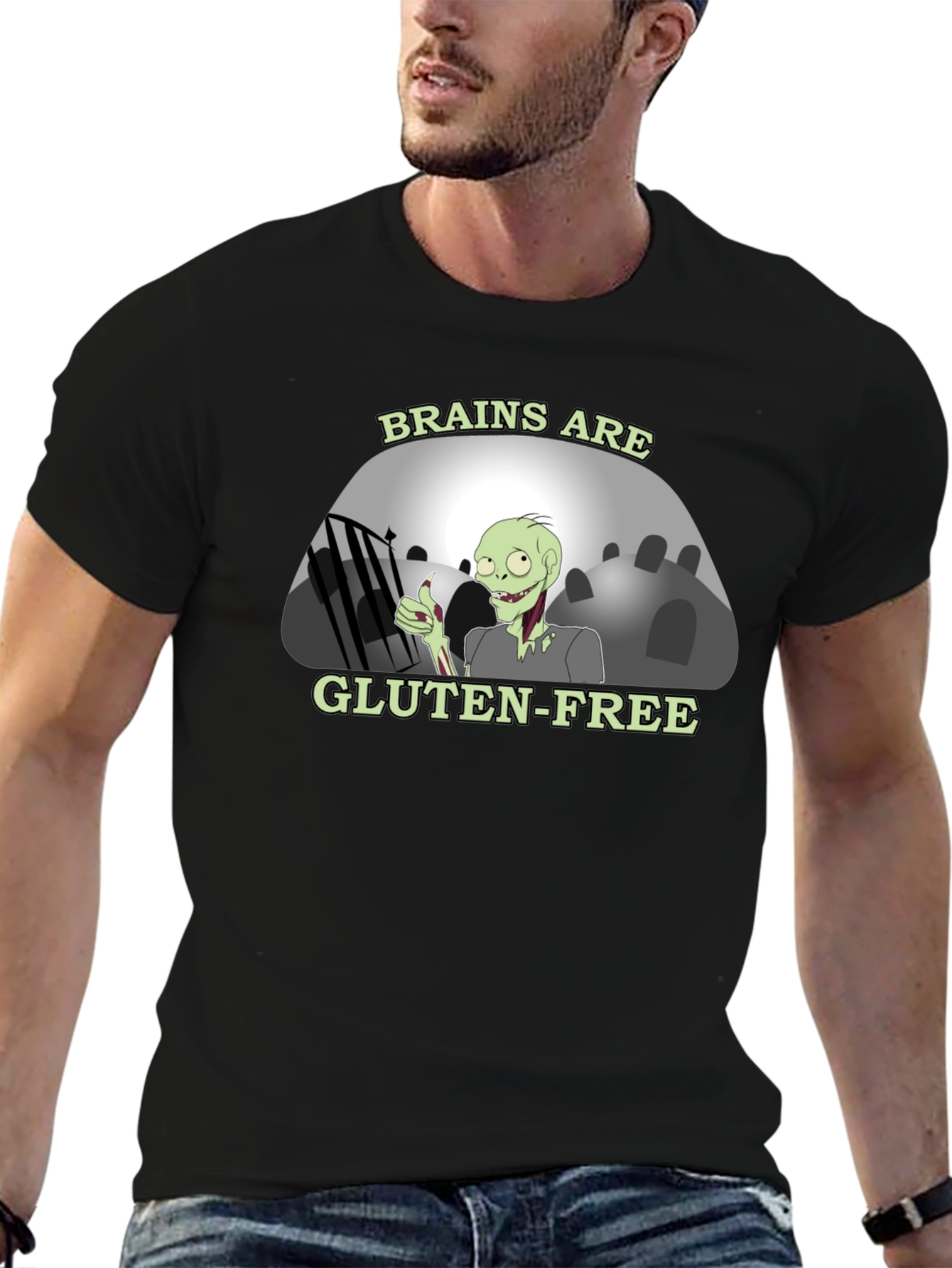Brains Are Gluten-Free Zombie Humor T-Shirt