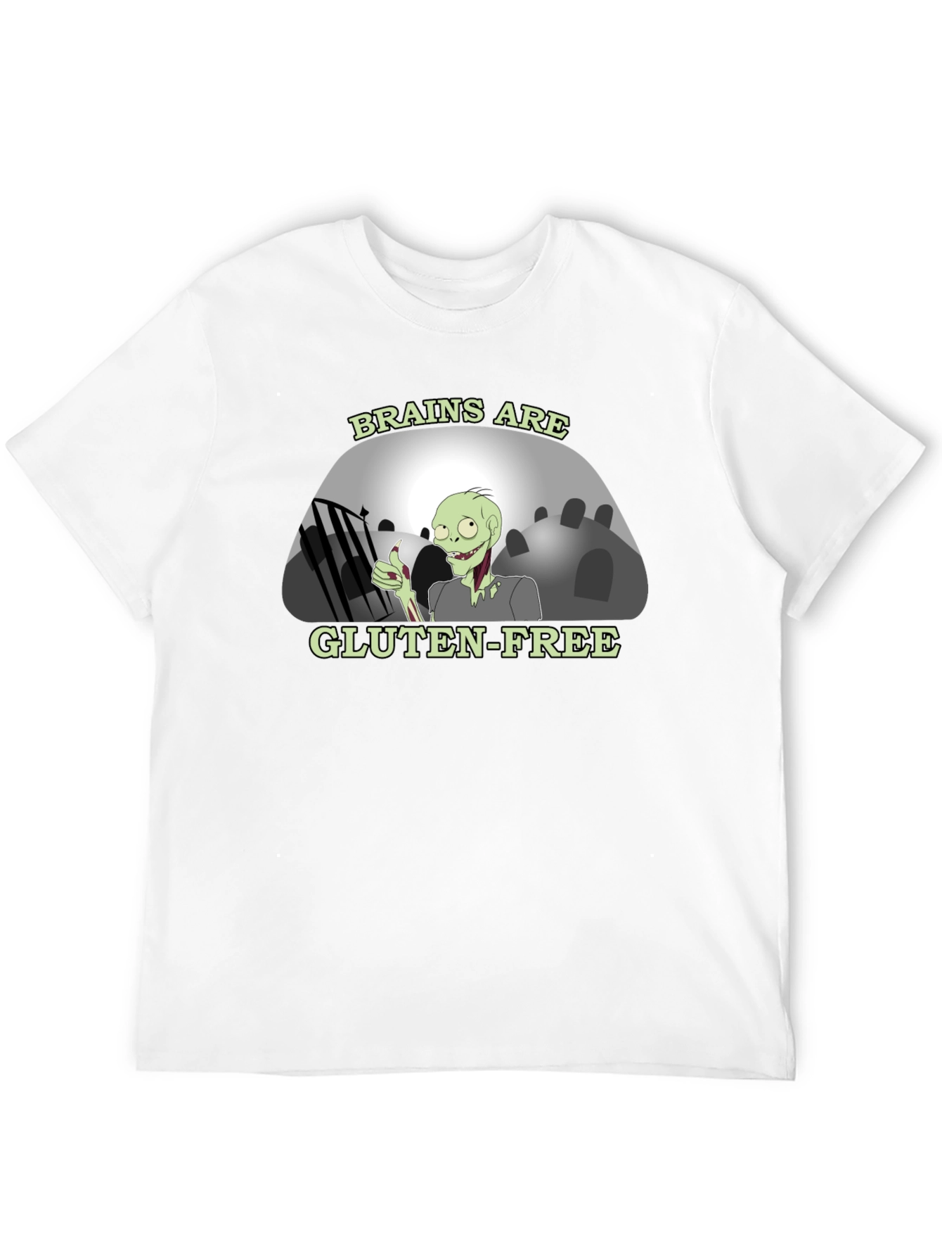 Brains Are Gluten-Free Zombie Humor T-Shirt