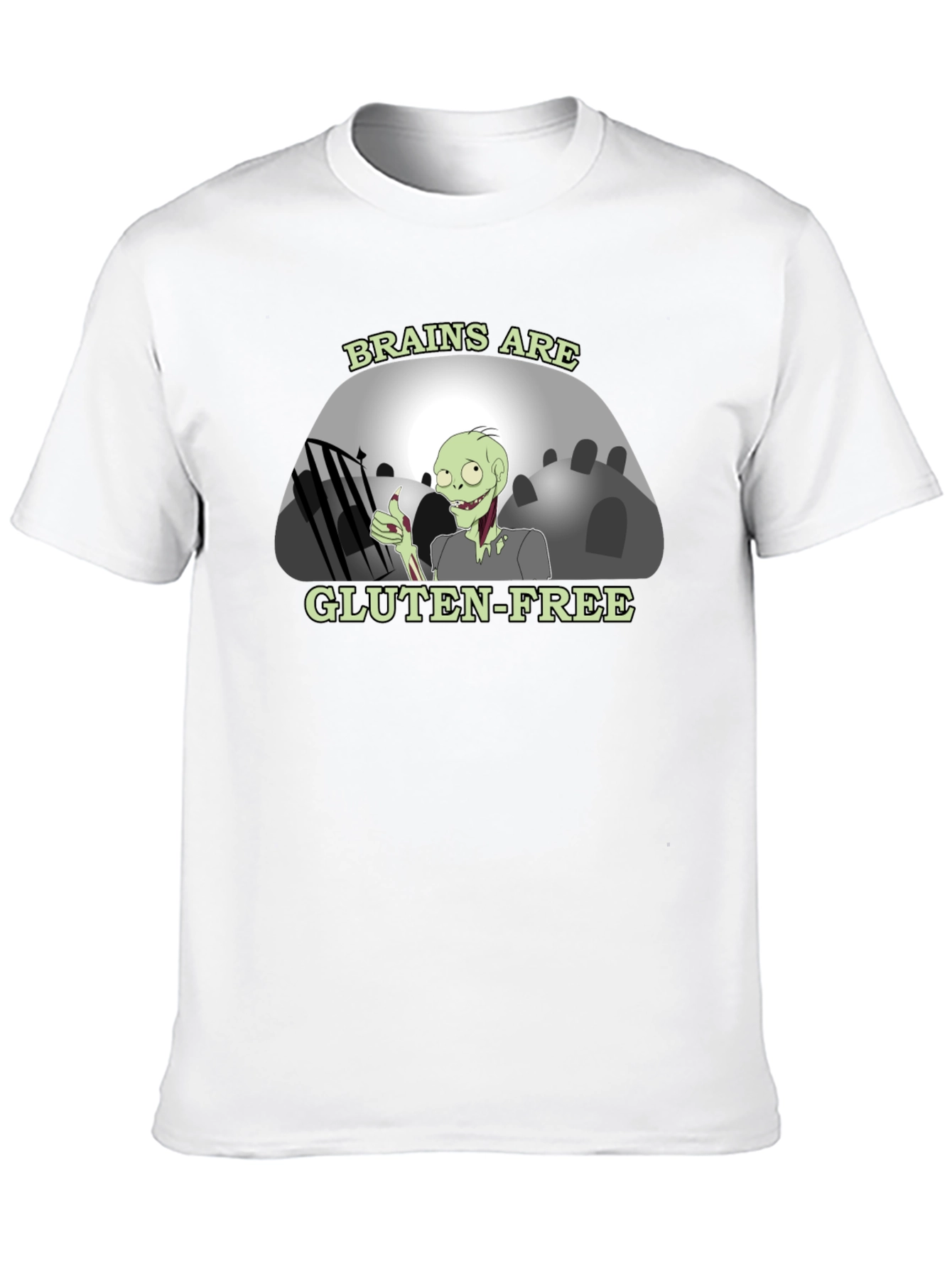 Brains Are Gluten-Free Zombie Humor T-Shirt
