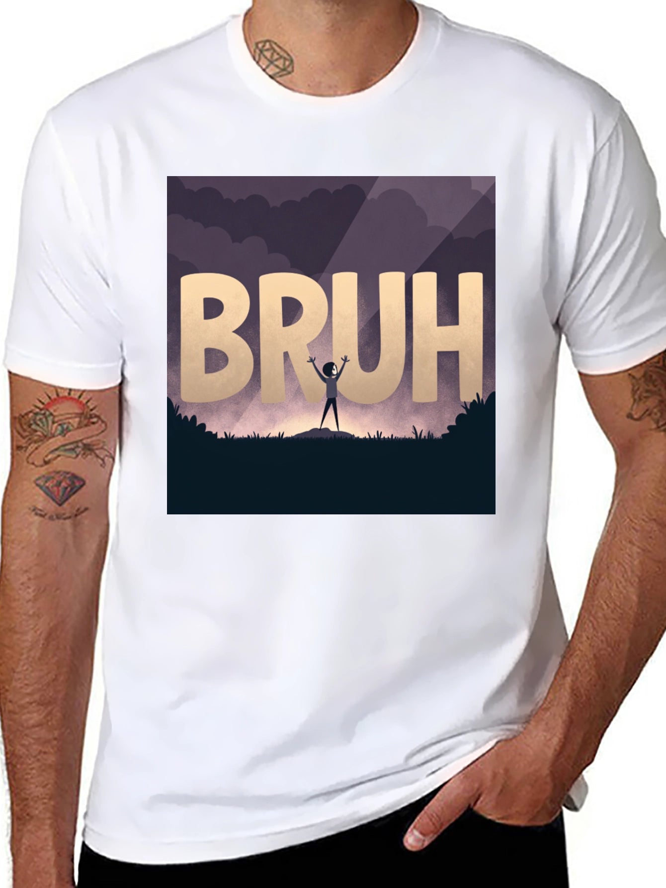 Bruh T-Shirt: Silhouette Design - Premium Cotton