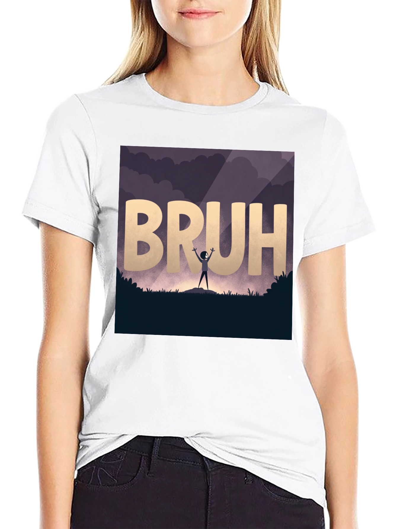 Bruh T-Shirt: Silhouette Design - Premium Cotton