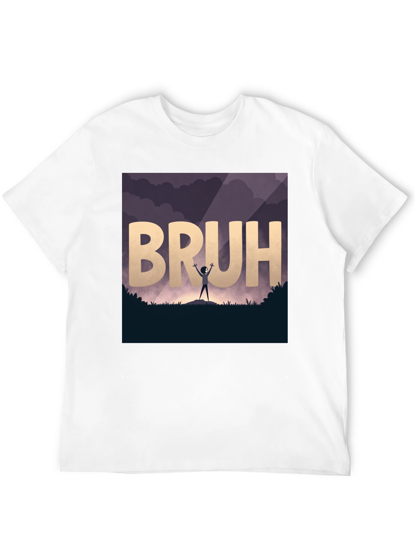 Bruh T-Shirt: Silhouette Design - Premium Cotton