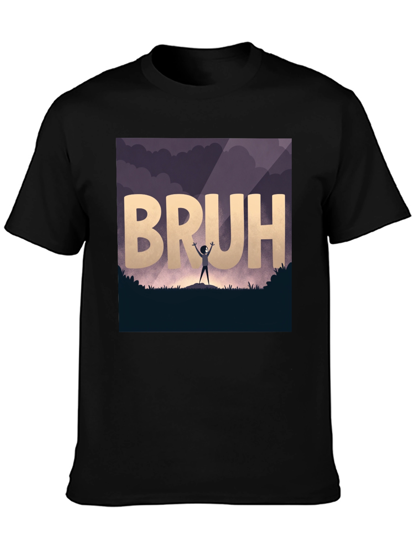 Bruh T-Shirt: Silhouette Design - Premium Cotton