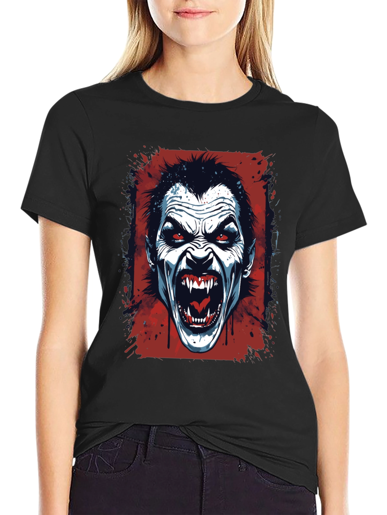 Vampire Graphic T-Shirt - Horror Fang Design