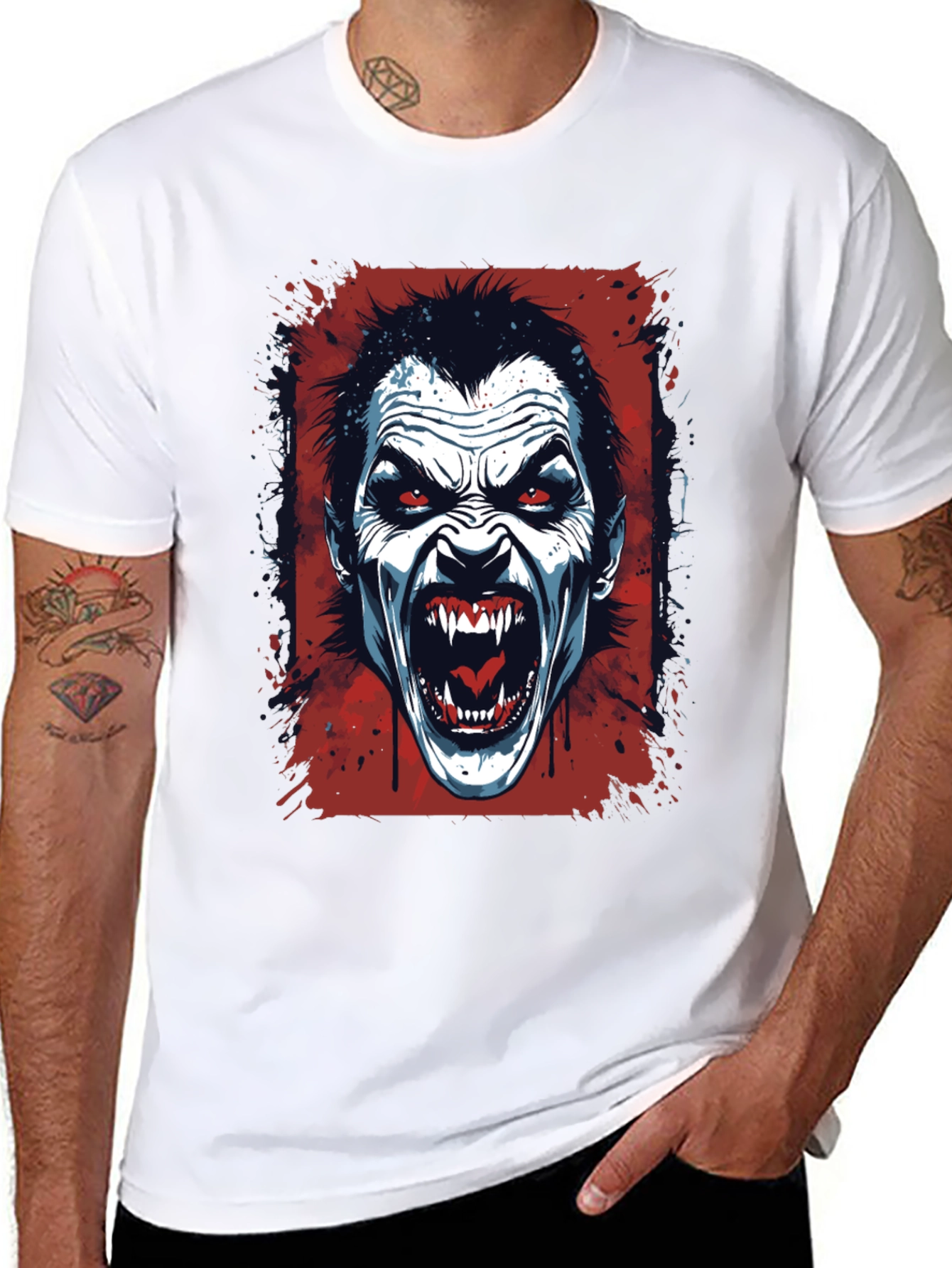 Vampire Graphic T-Shirt - Horror Fang Design