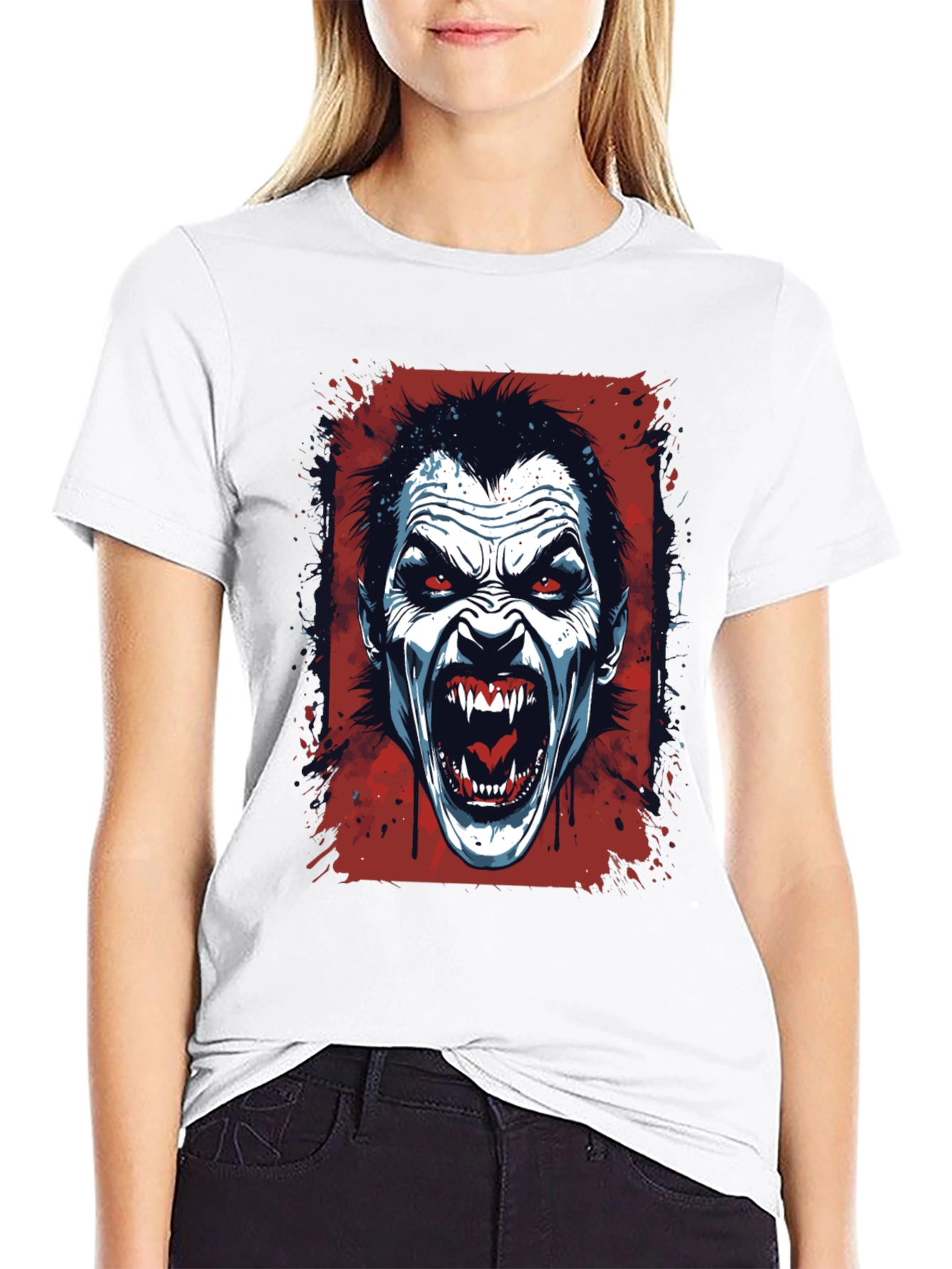 Vampire Graphic T-Shirt - Horror Fang Design