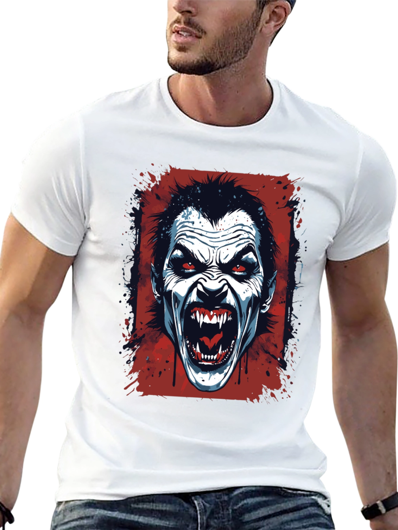 Vampire Graphic T-Shirt - Horror Fang Design