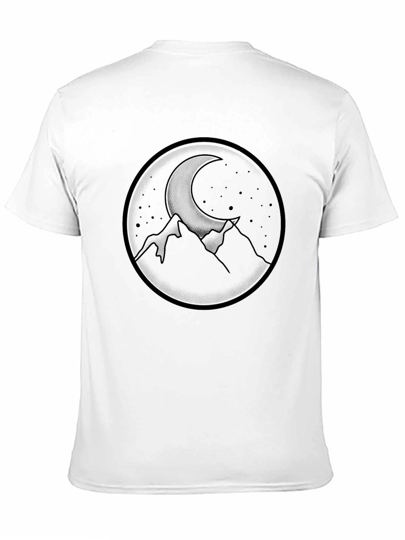 Moonlit Mountains Graphic Tee - Black Crew Neck