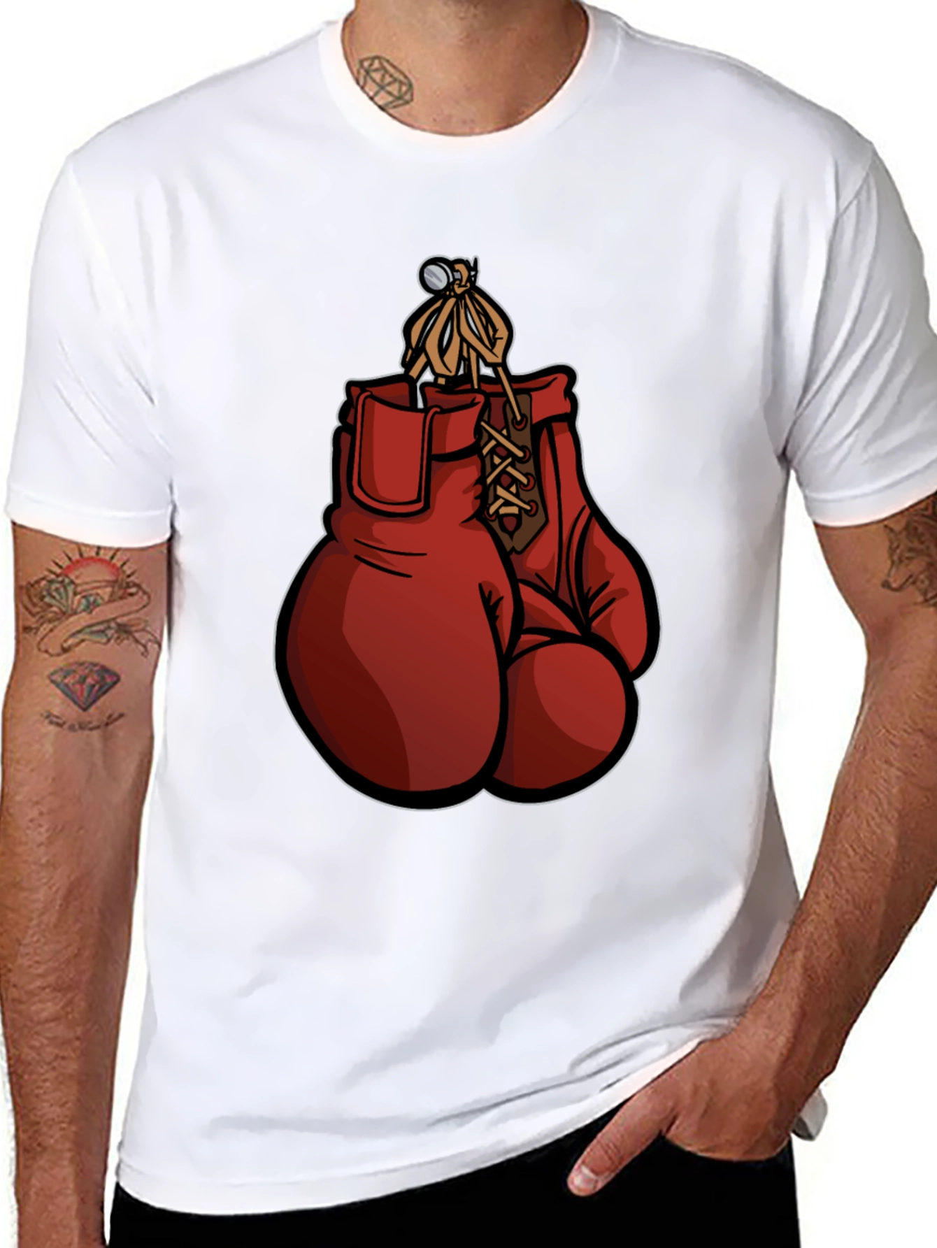 Boxing Gloves Graphic Tee - Retro Style