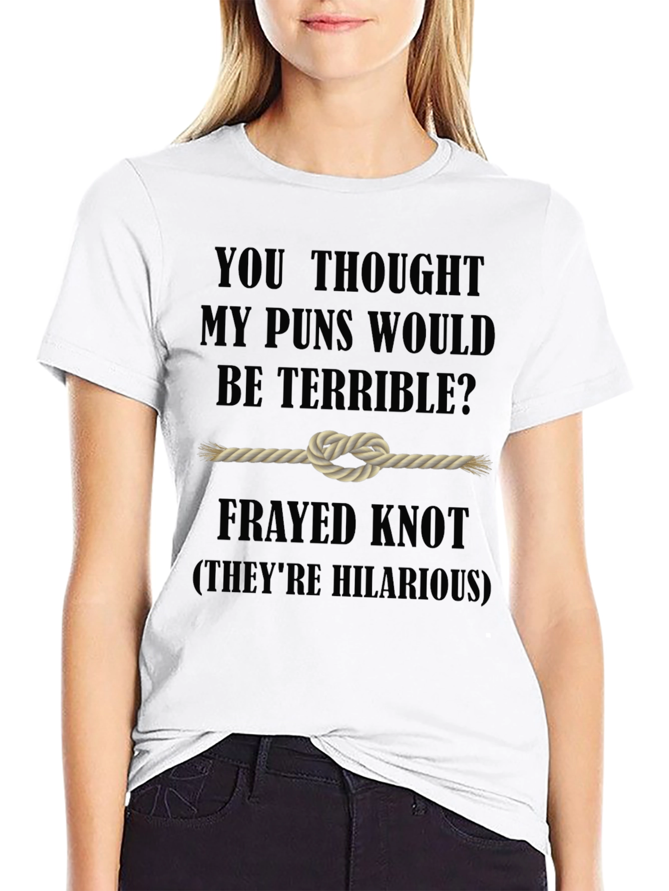 Punny Frayed Knot Graphic T-Shirt