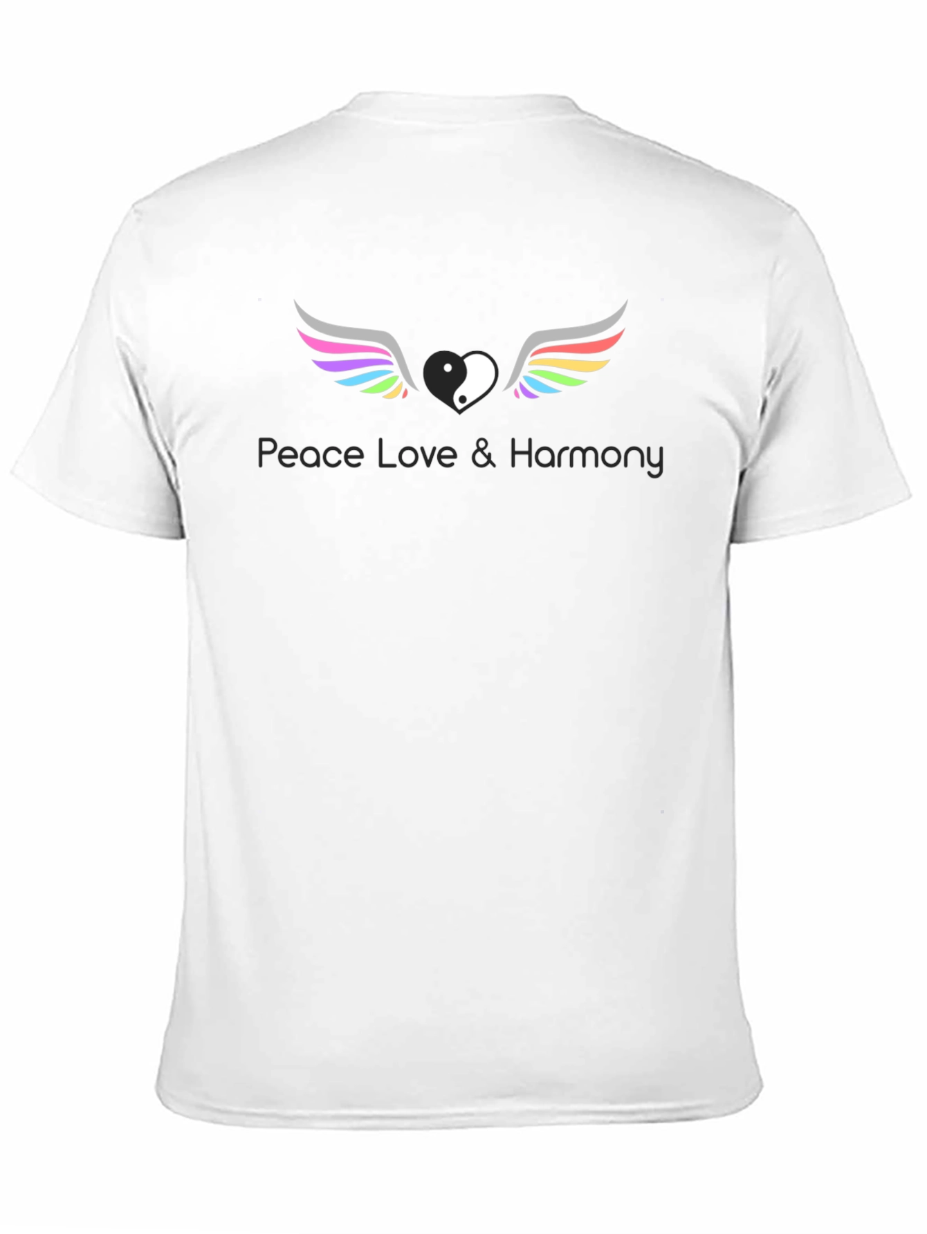 Peace Love Harmony Yin Yang Winged T-Shirt